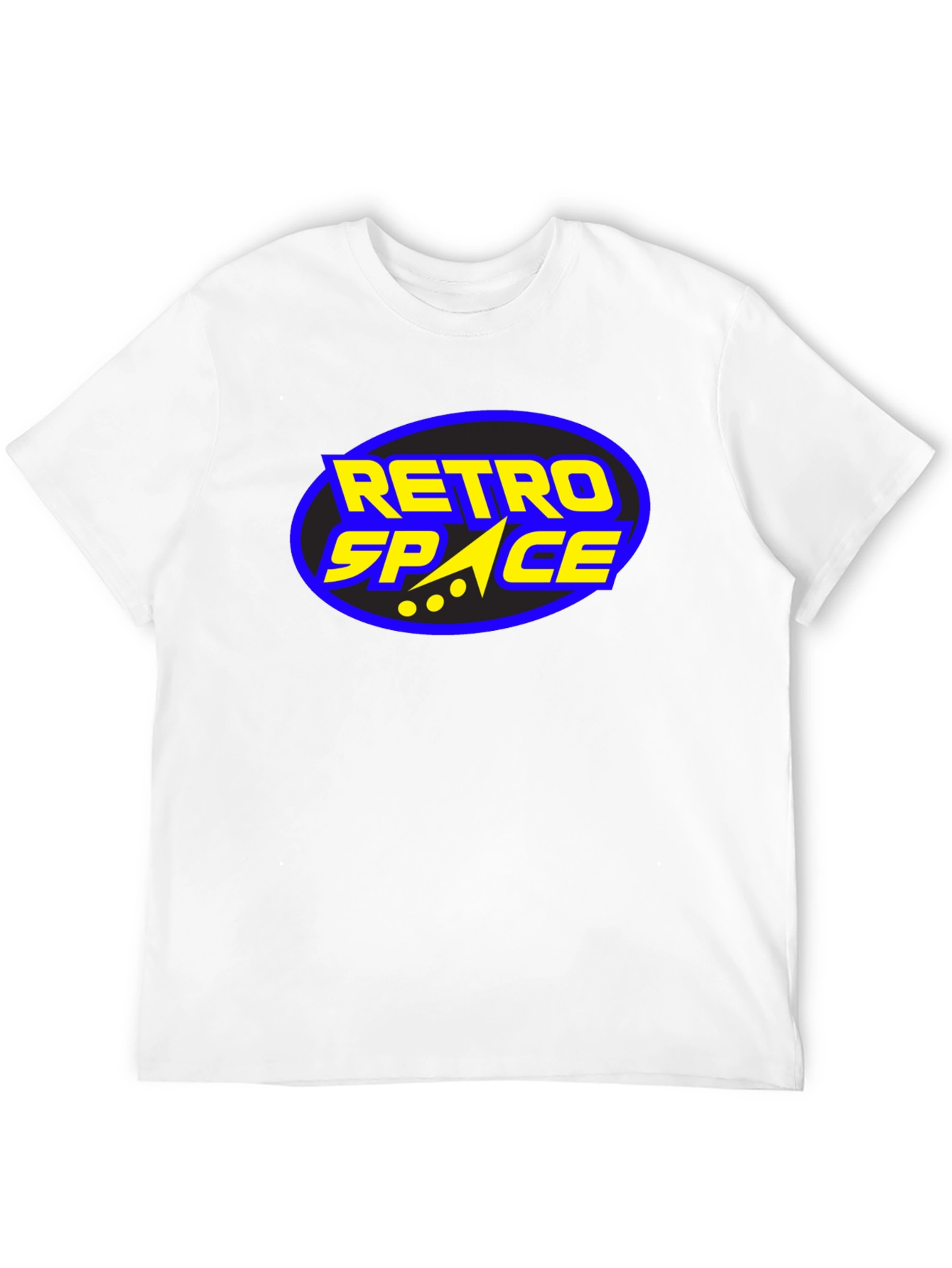 Retro Space Graphic Tee - Black Cotton T-Shirt