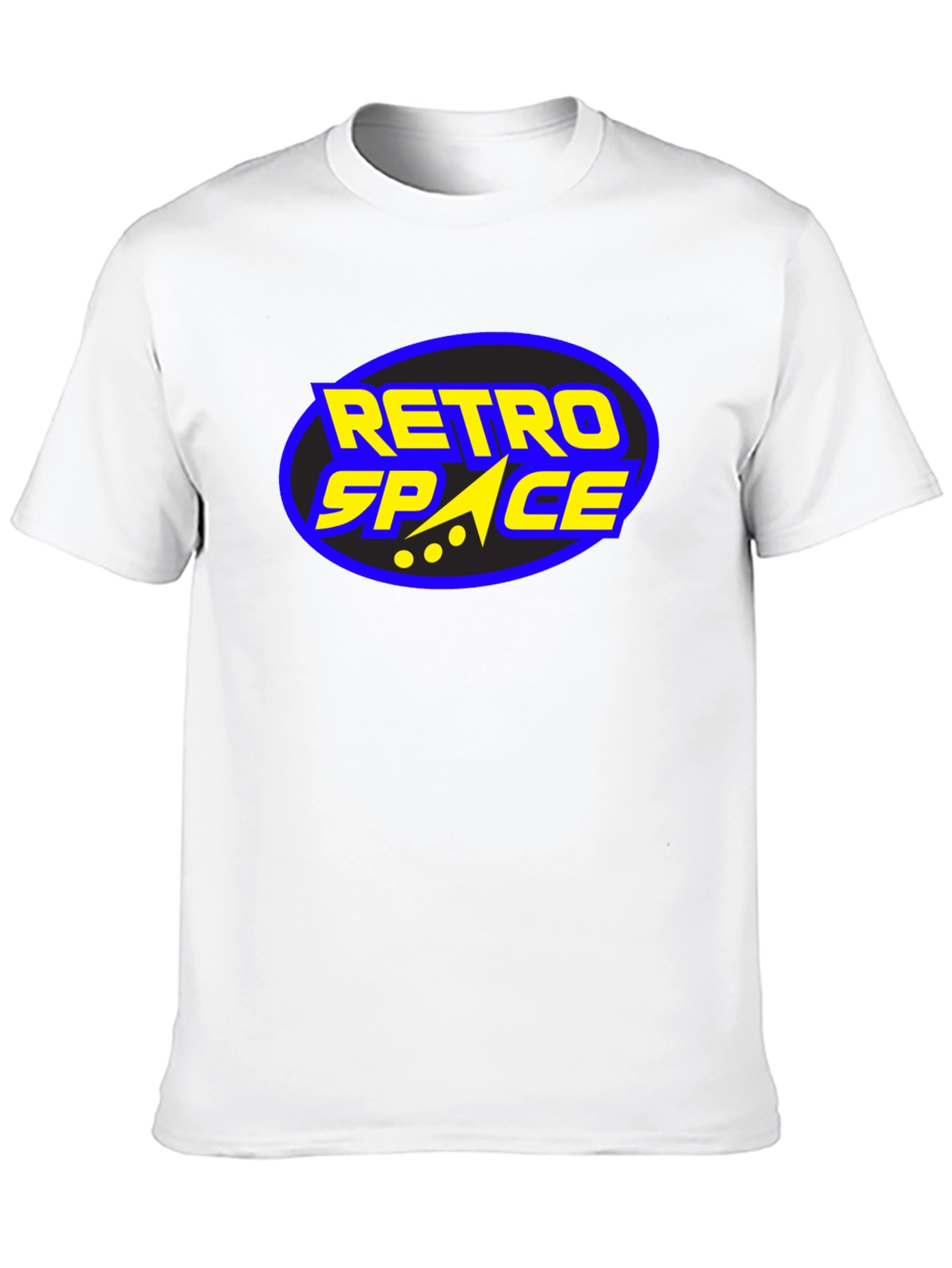Retro Space Graphic Tee - Black Cotton T-Shirt