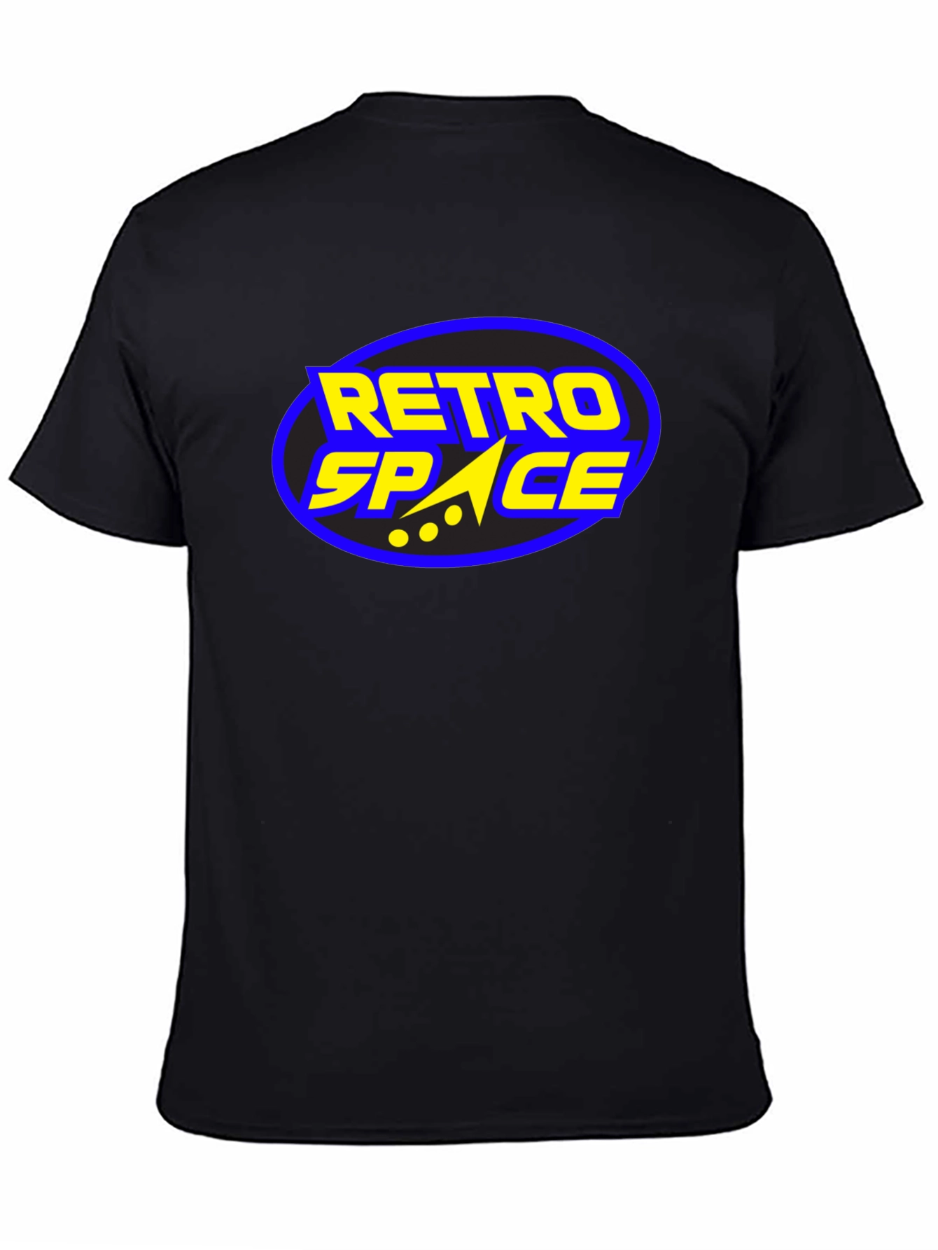 Retro Space Graphic Tee - Black Cotton T-Shirt