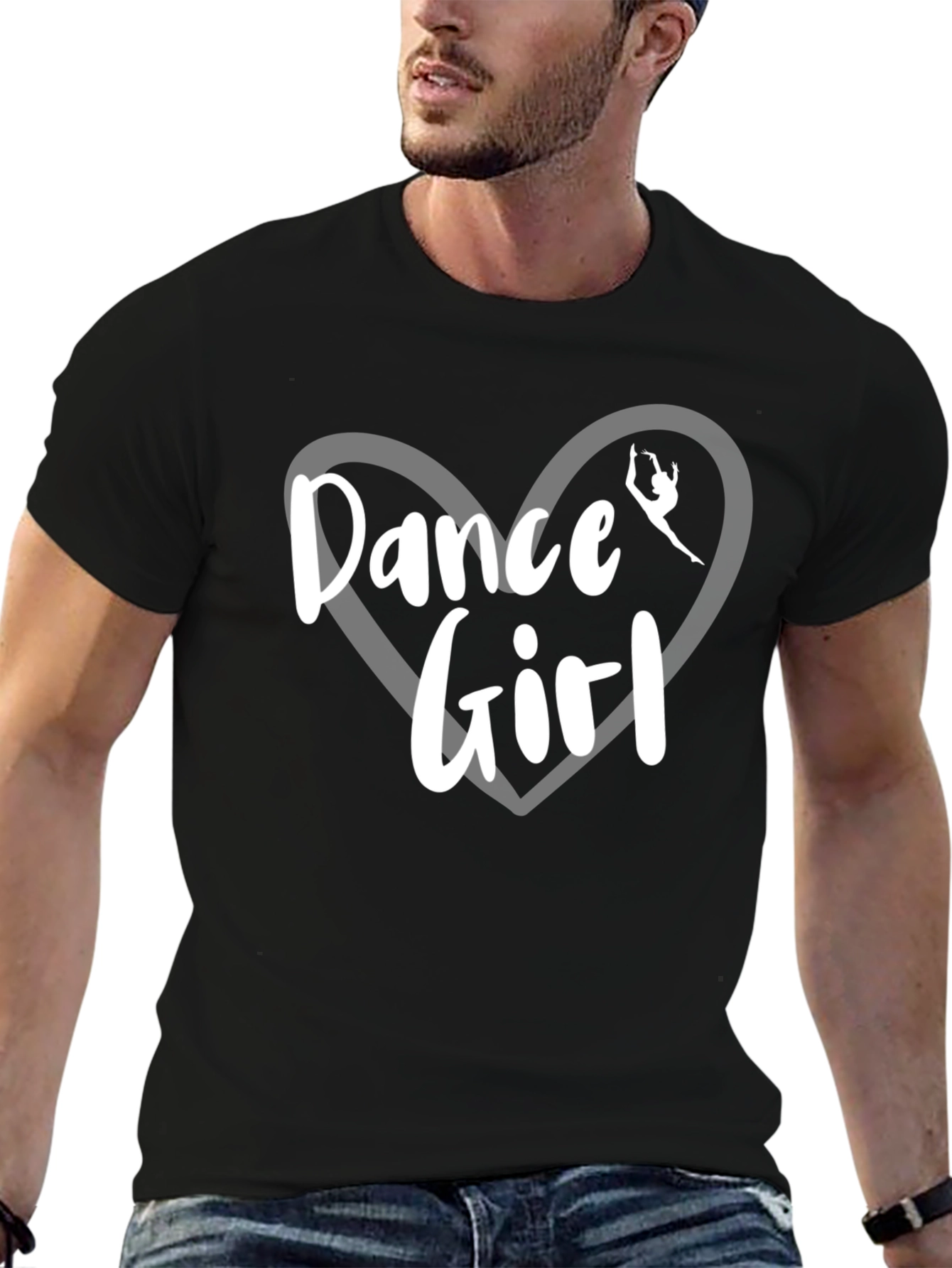 Dance Girl Graphic Tee - Black Cotton T-Shirt