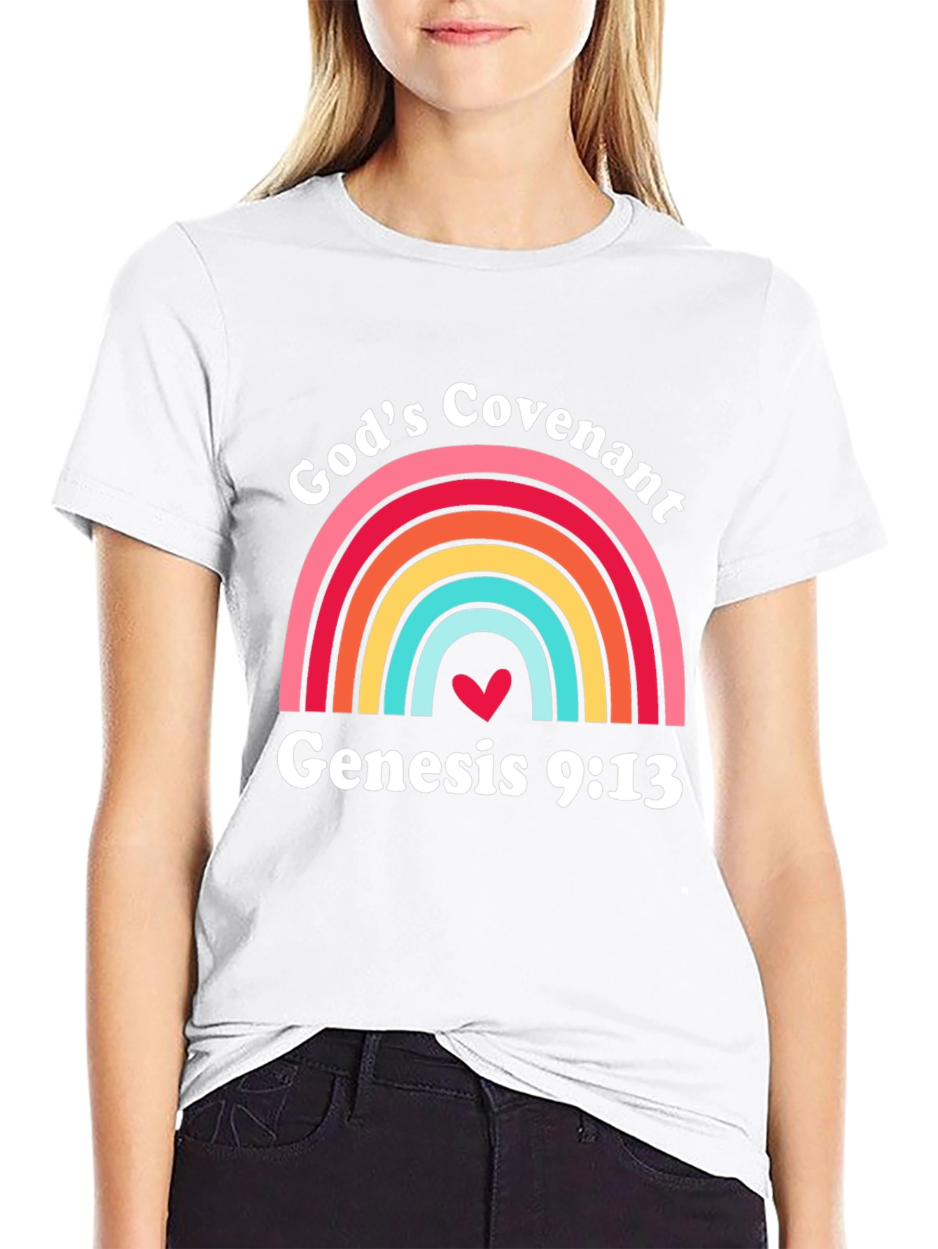 Gods Covenant Rainbow Genesis 9:13 Christian T-Shirt