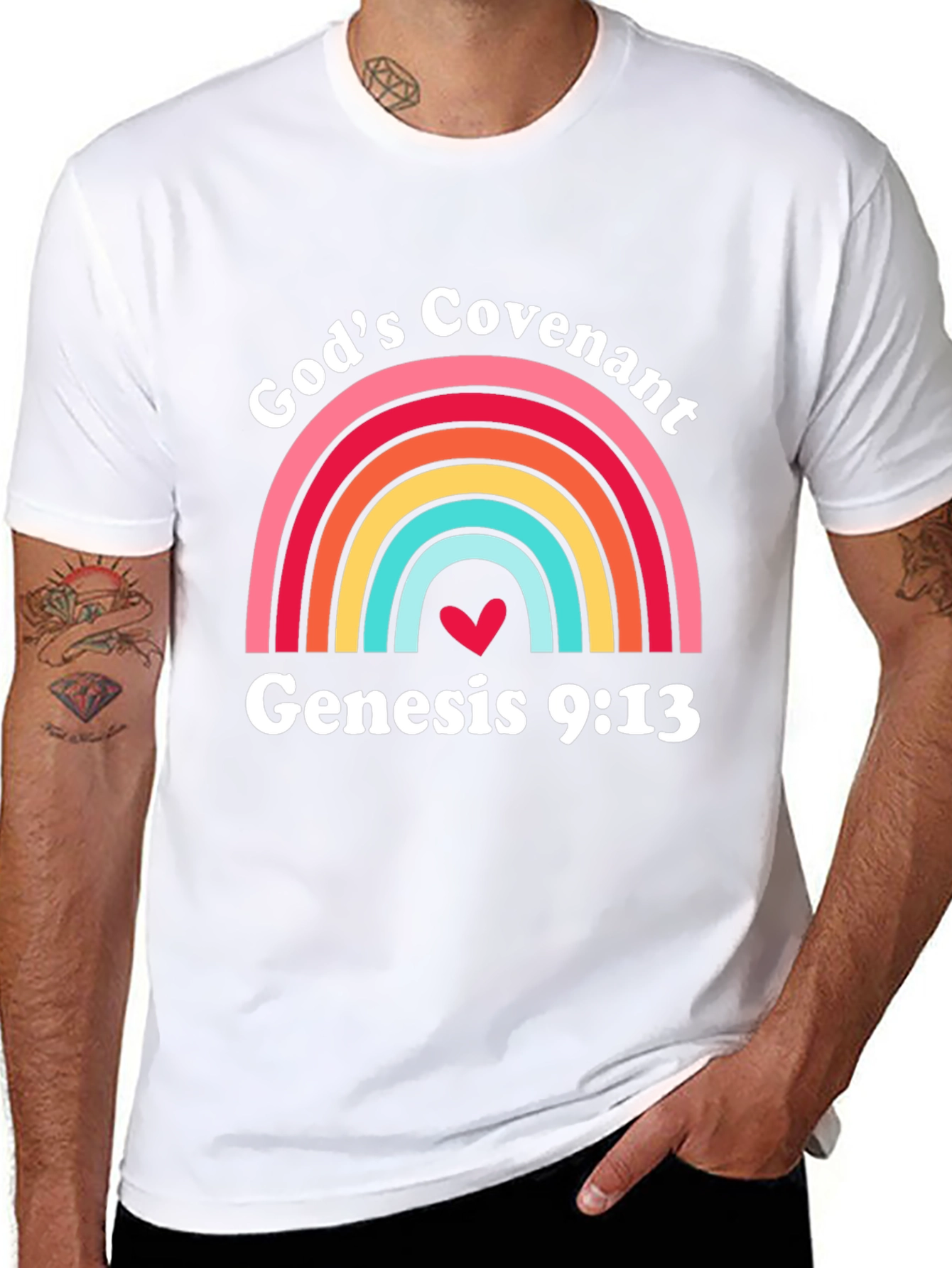 Gods Covenant Rainbow Genesis 9:13 Christian T-Shirt