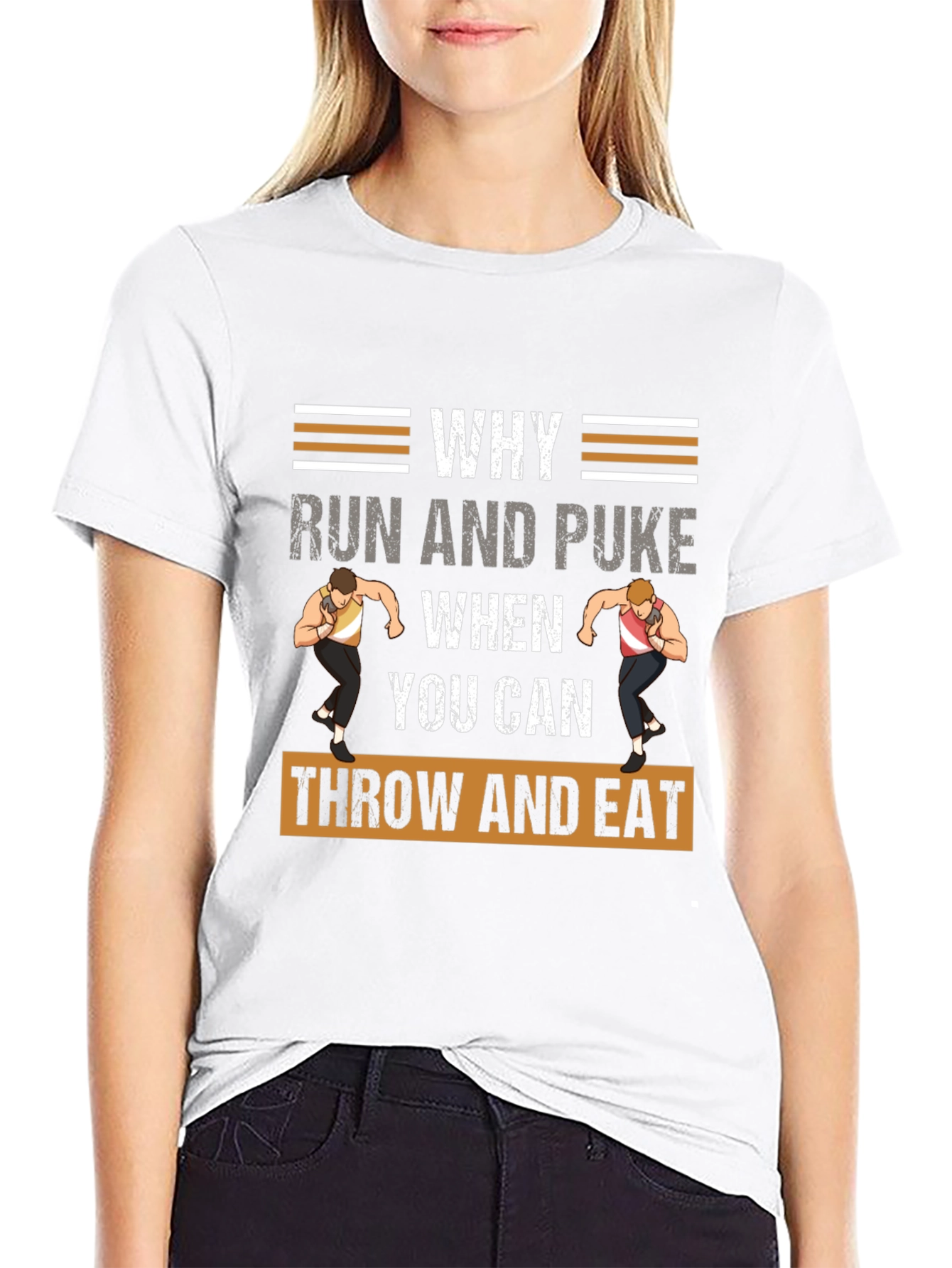 Funny Shot Put T-Shirt - Throw and Eat!