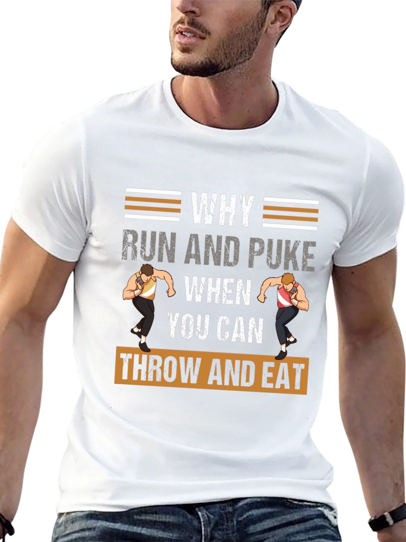 Funny Shot Put T-Shirt - Throw and Eat!