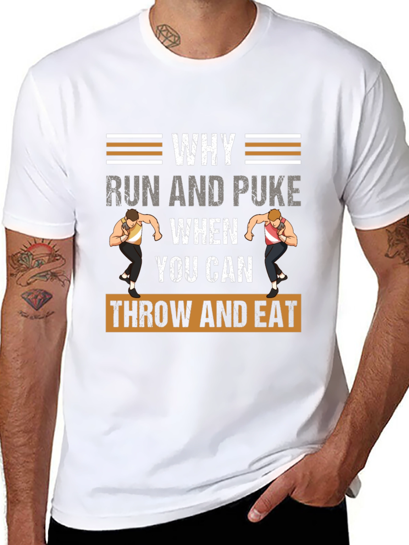 Funny Shot Put T-Shirt - Throw and Eat!