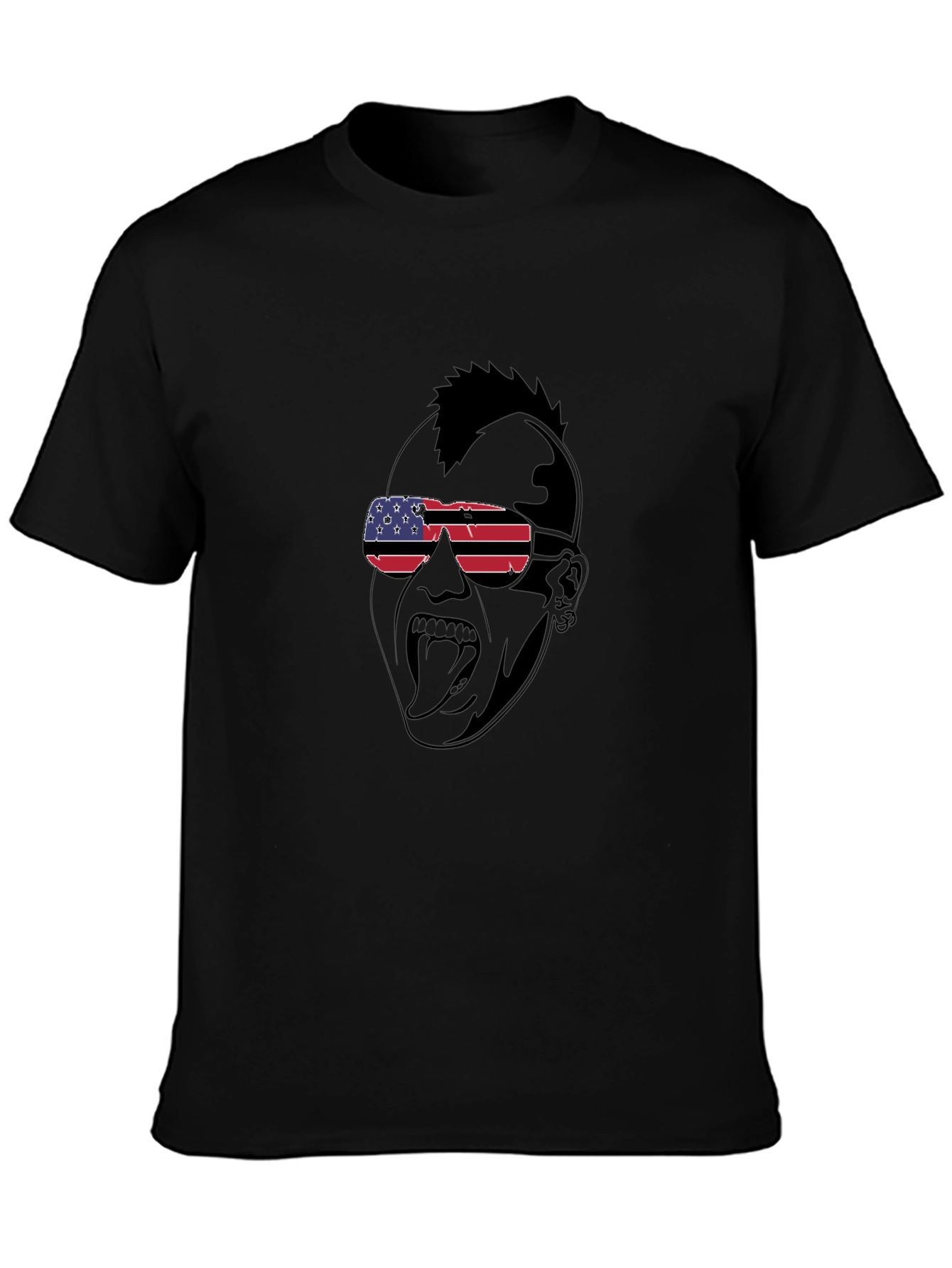 USA Flag Sunglasses Punk Graphic T-Shirt