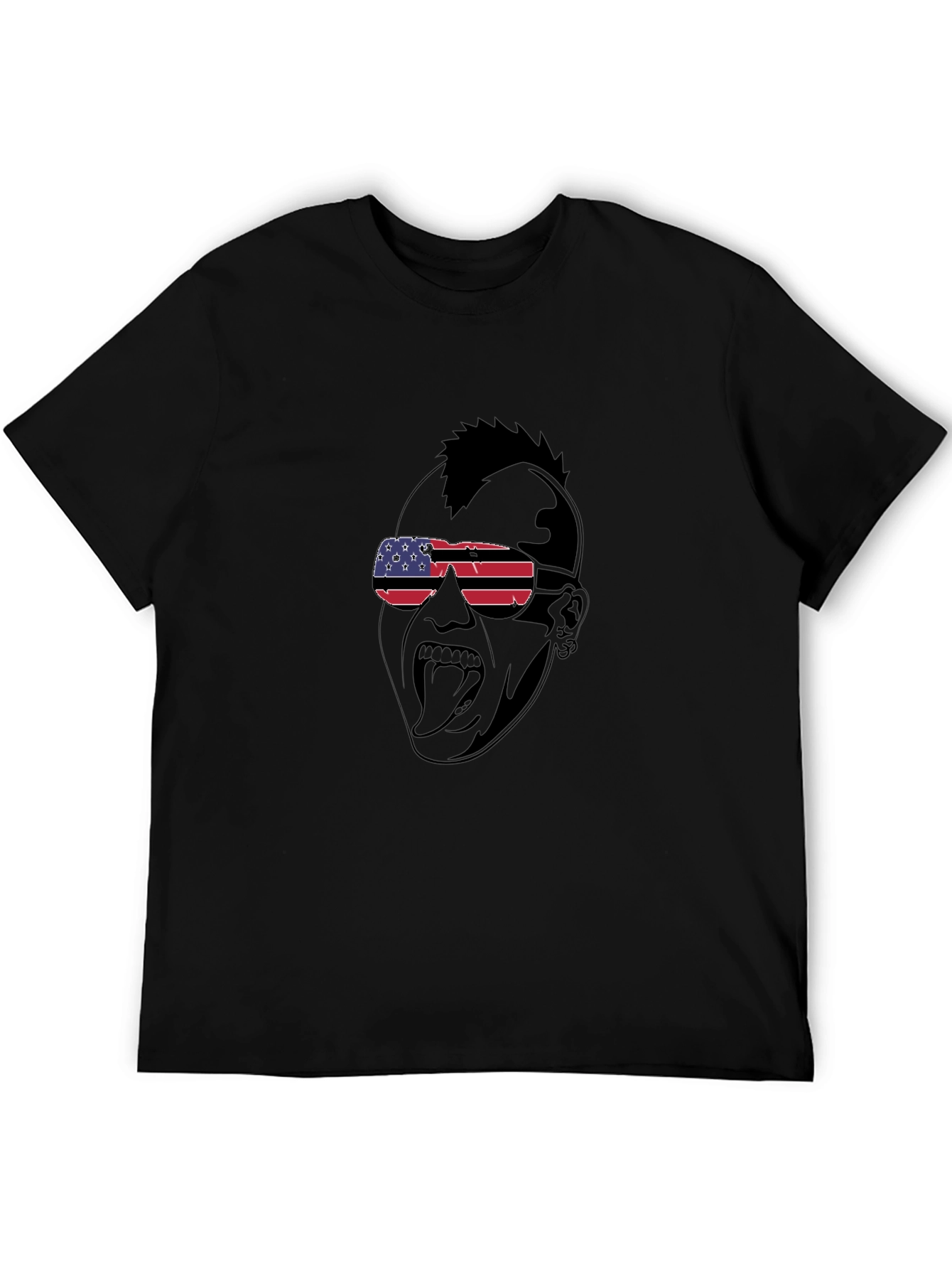 USA Flag Sunglasses Punk Graphic T-Shirt