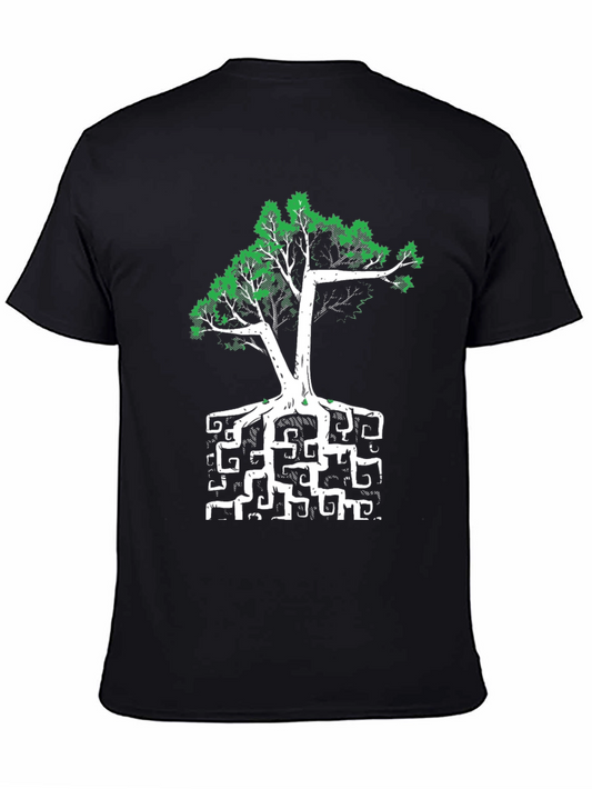 Artsy Tree Graphic Tee - Unique Root Design