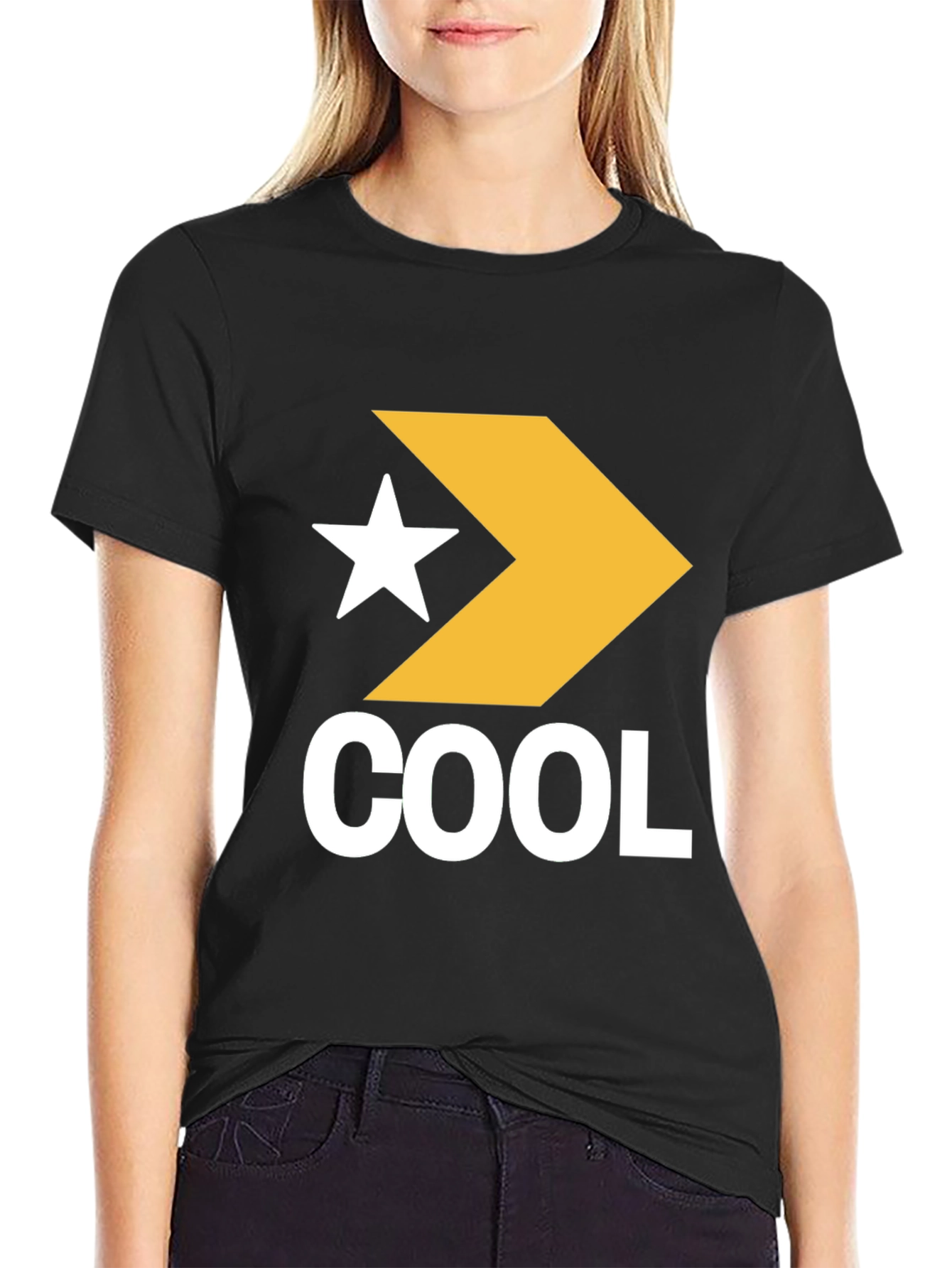 Cool Graphic Tee - Star Chevron Logo - Black