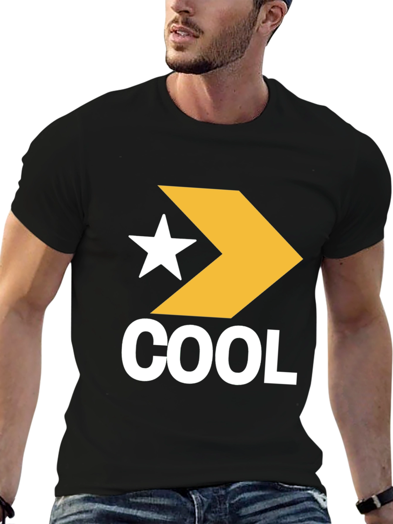 Cool Graphic Tee - Star Chevron Logo - Black