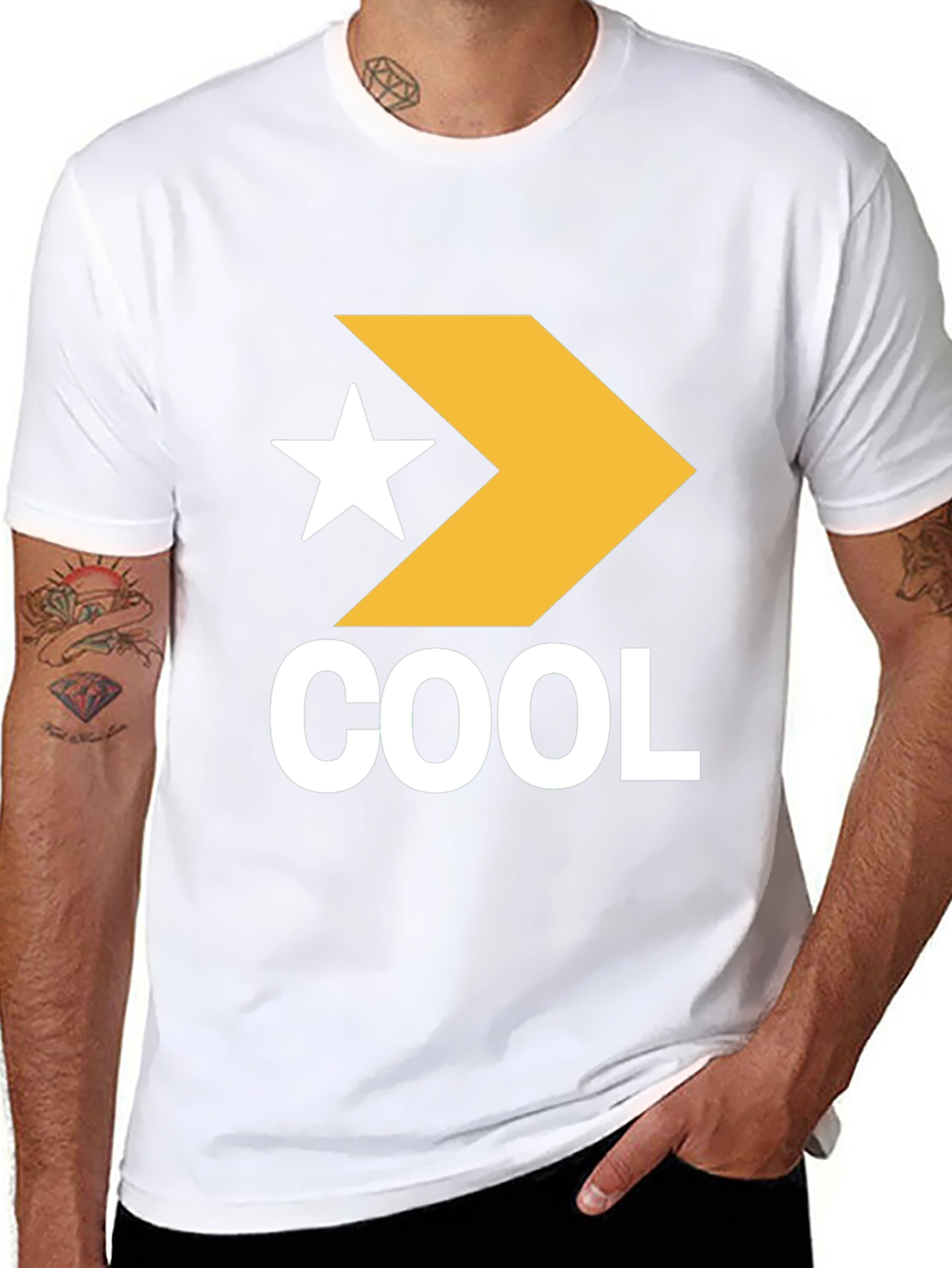 Cool Graphic Tee - Star Chevron Logo - Black