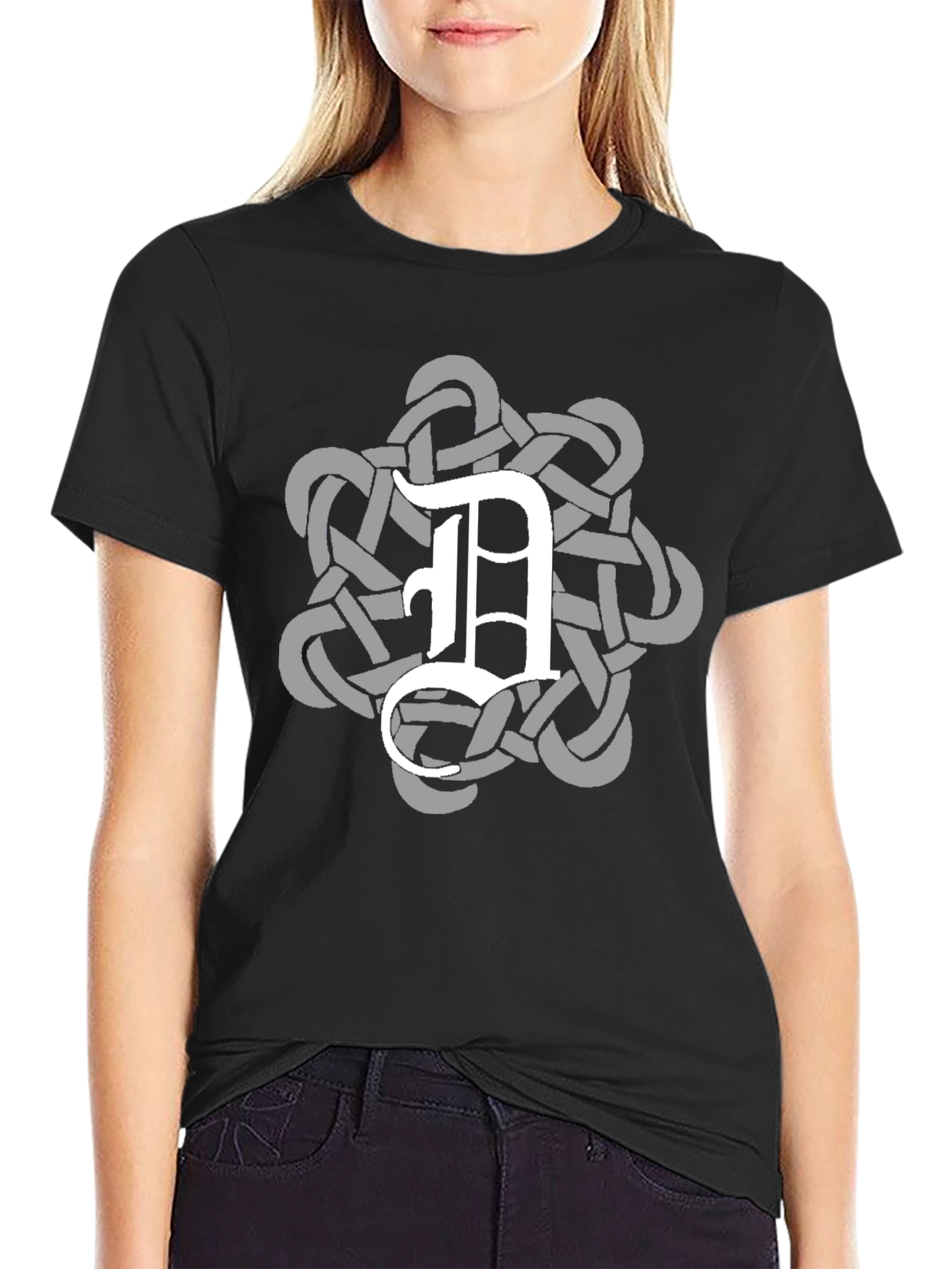 Celtic Knot D Black T-Shirt