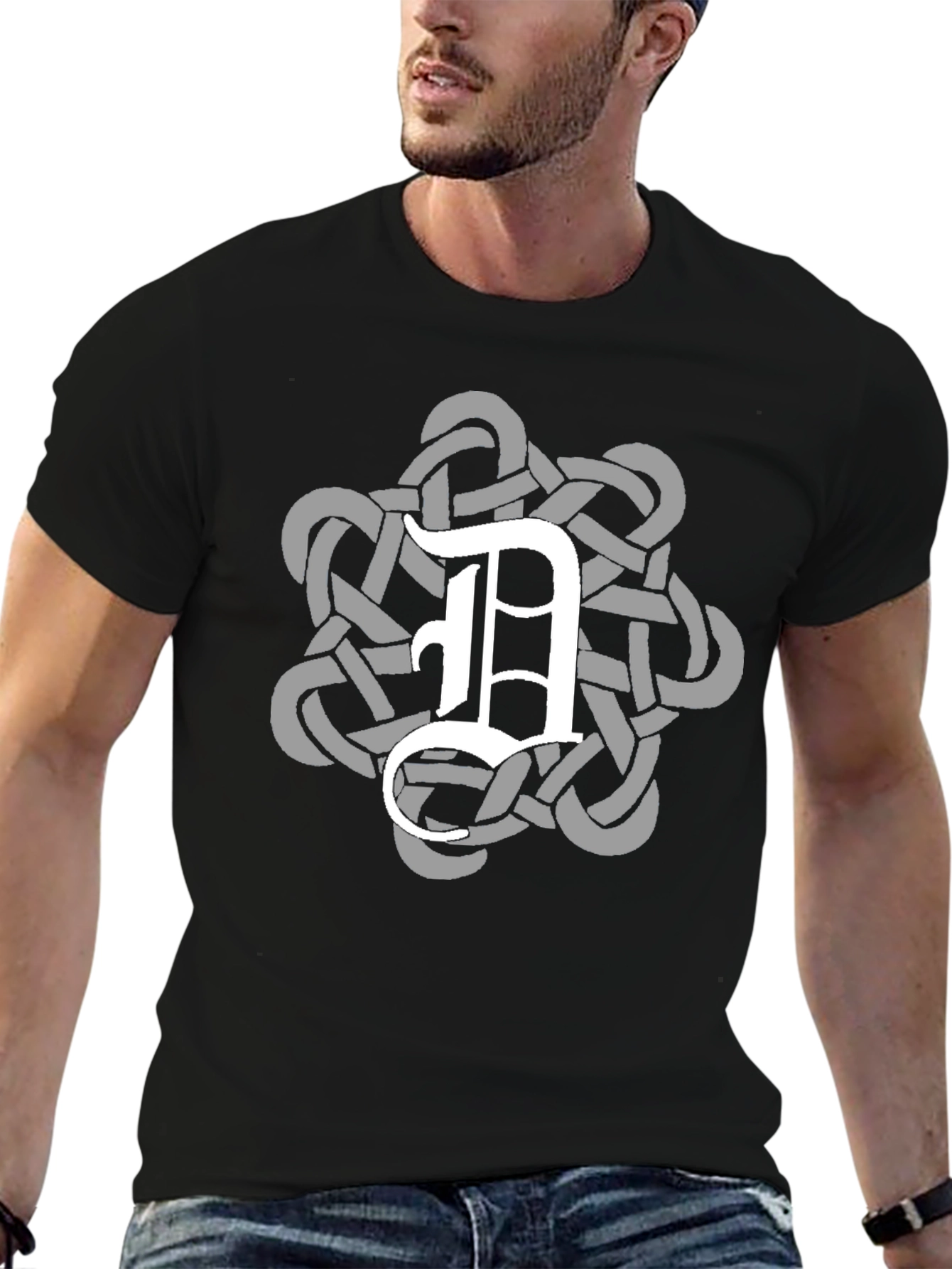 Celtic Knot D Black T-Shirt