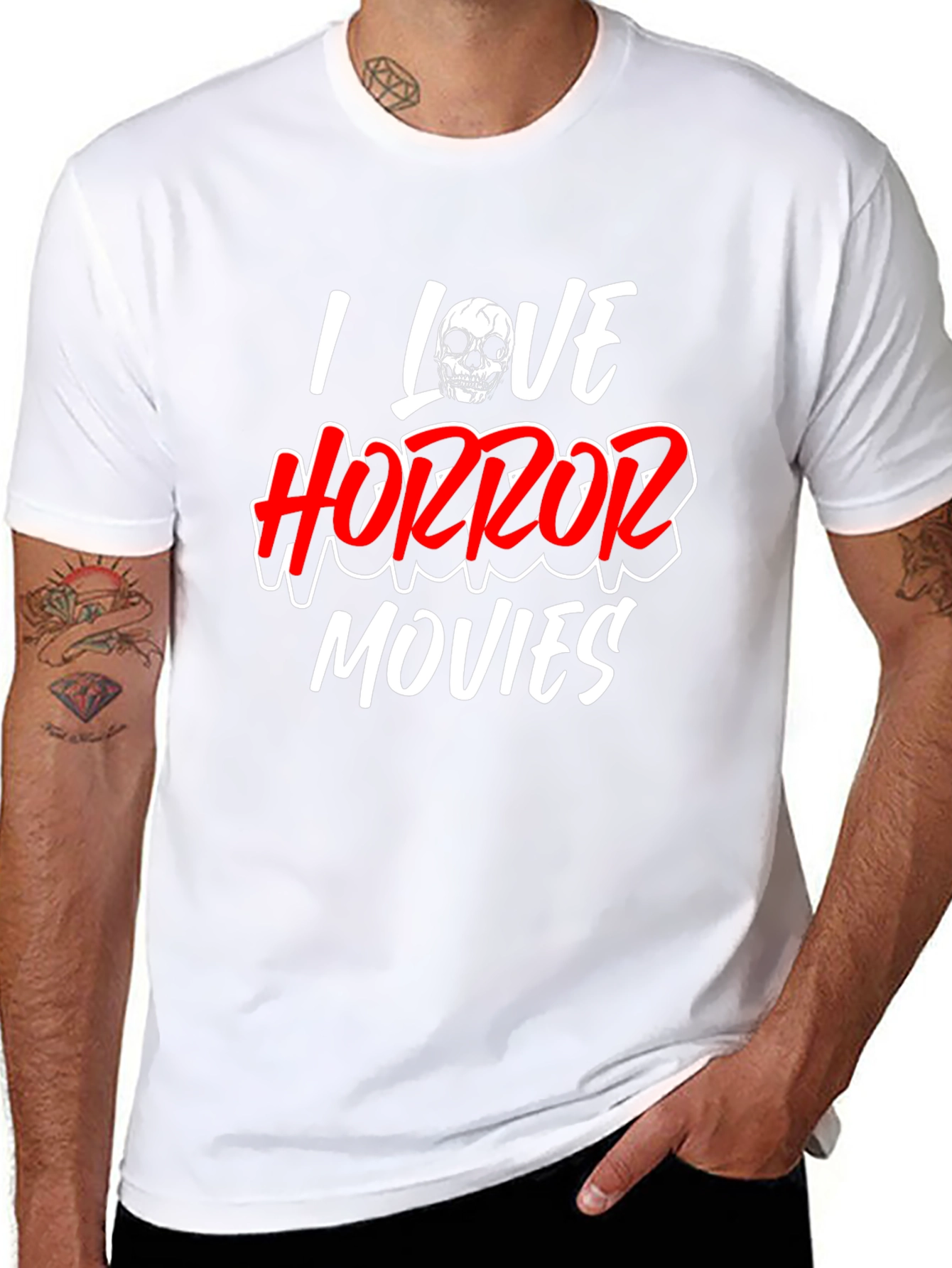 I Love Horror Movies Black T-Shirt
