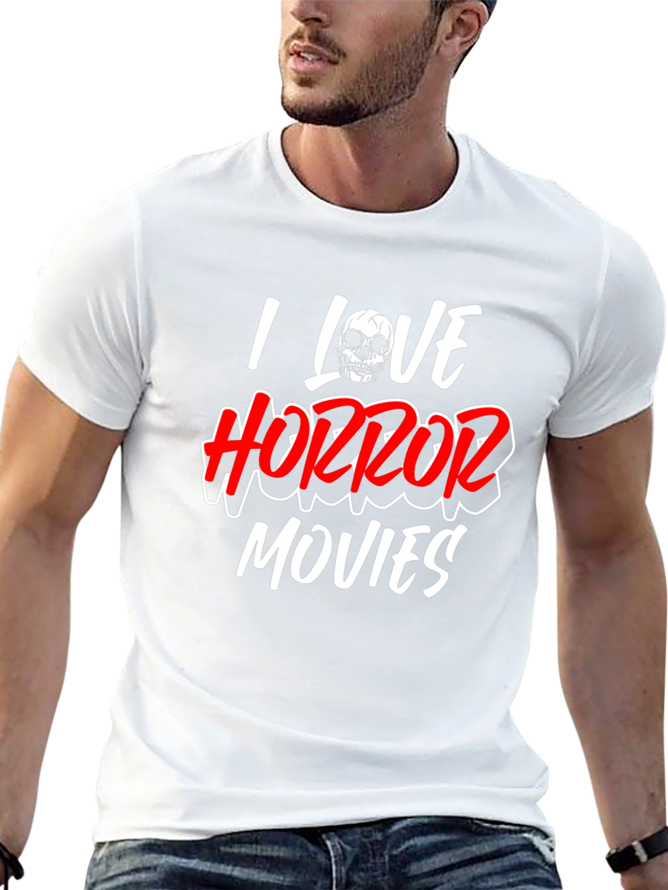 I Love Horror Movies Black T-Shirt