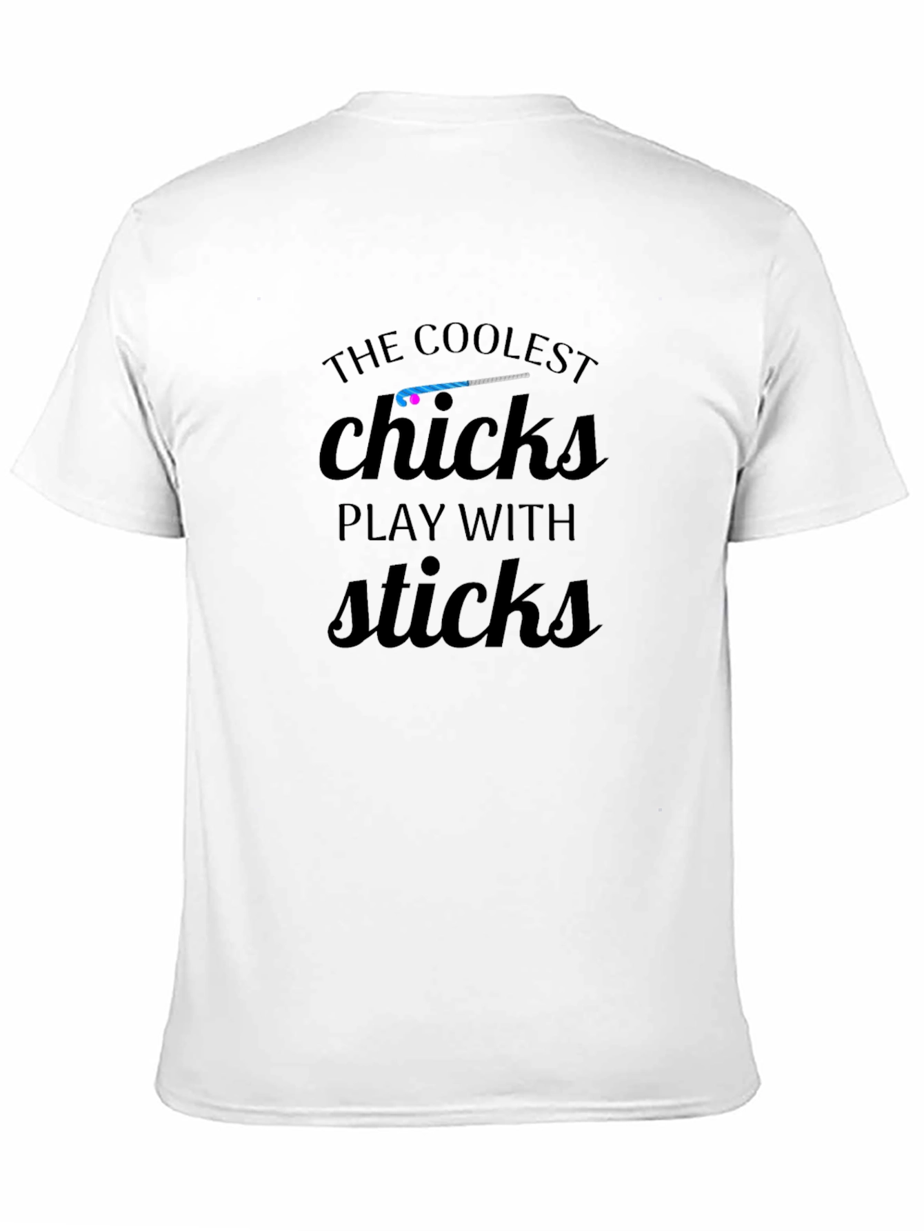 Coolest Chicks Play with Sticks Black T-Shirt