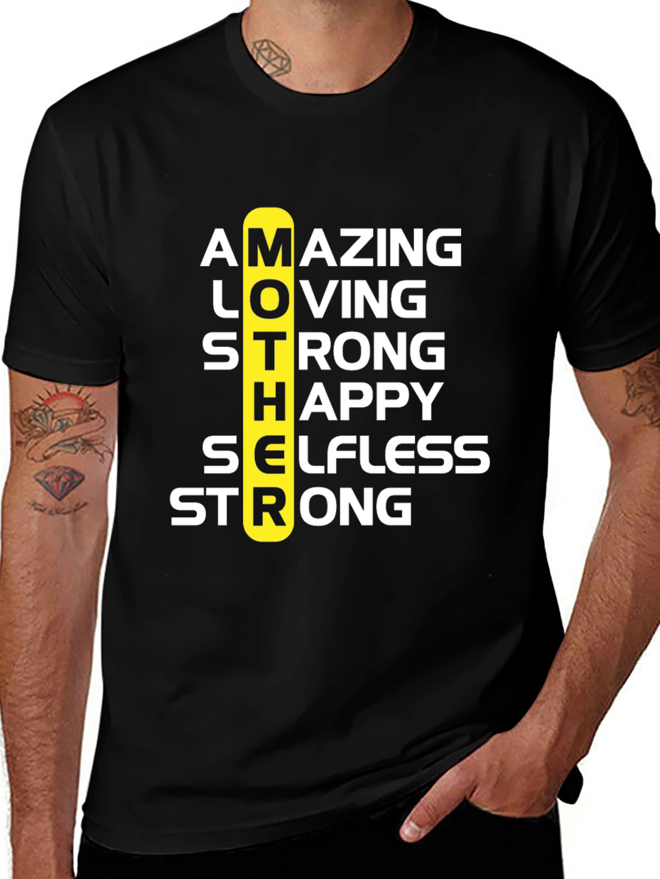 Amazing Mother Graphic Tee - Black Cotton T-Shirt