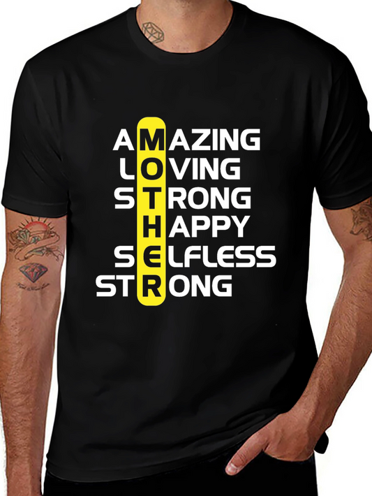 Amazing Mother Graphic Tee - Black Cotton T-Shirt