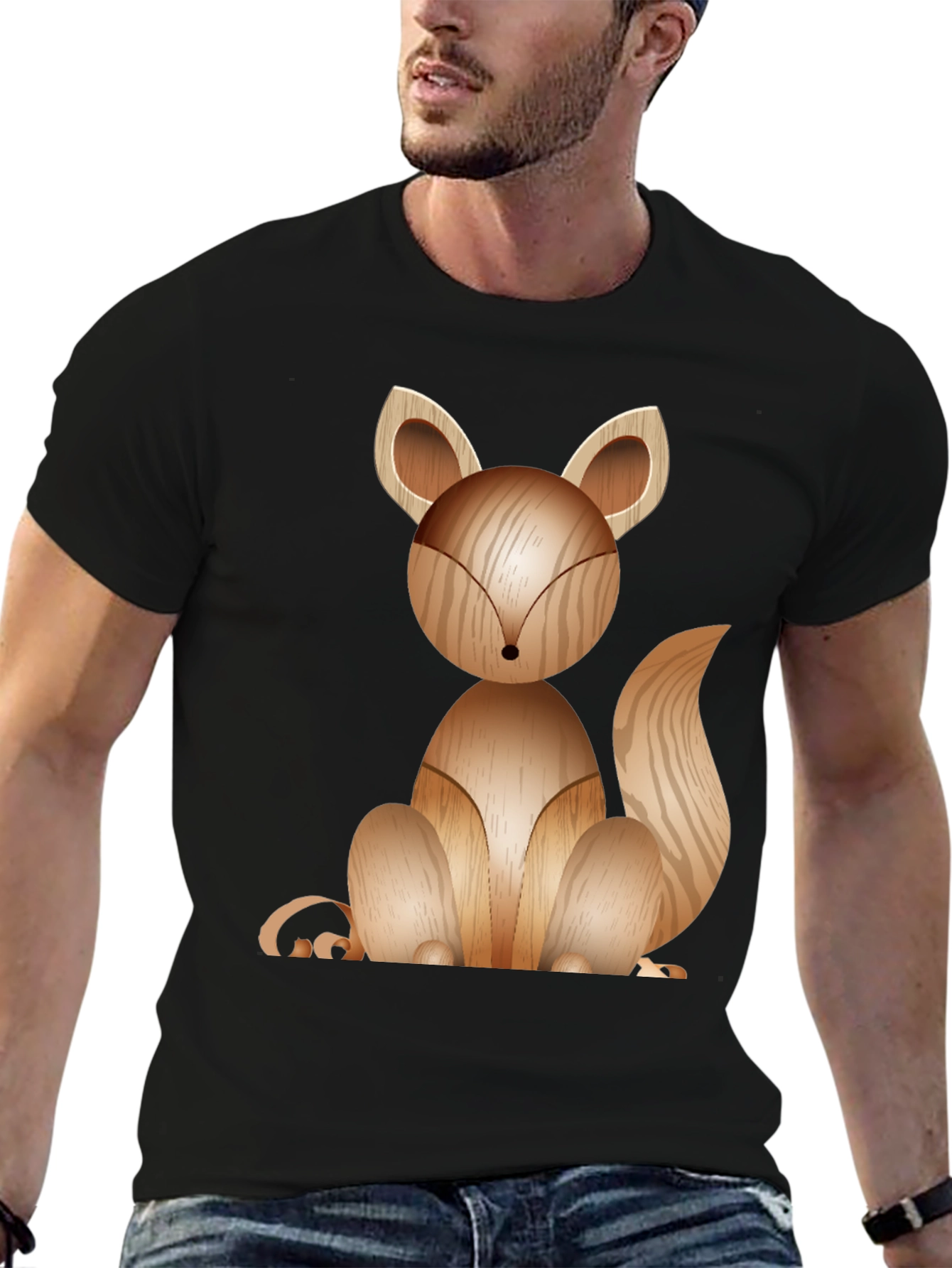 Wooden Fox Graphic Tee - Stylish Casual Wear