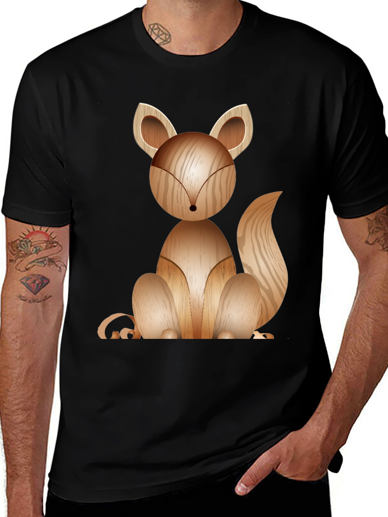 Wooden Fox Graphic Tee - Stylish Casual Wear
