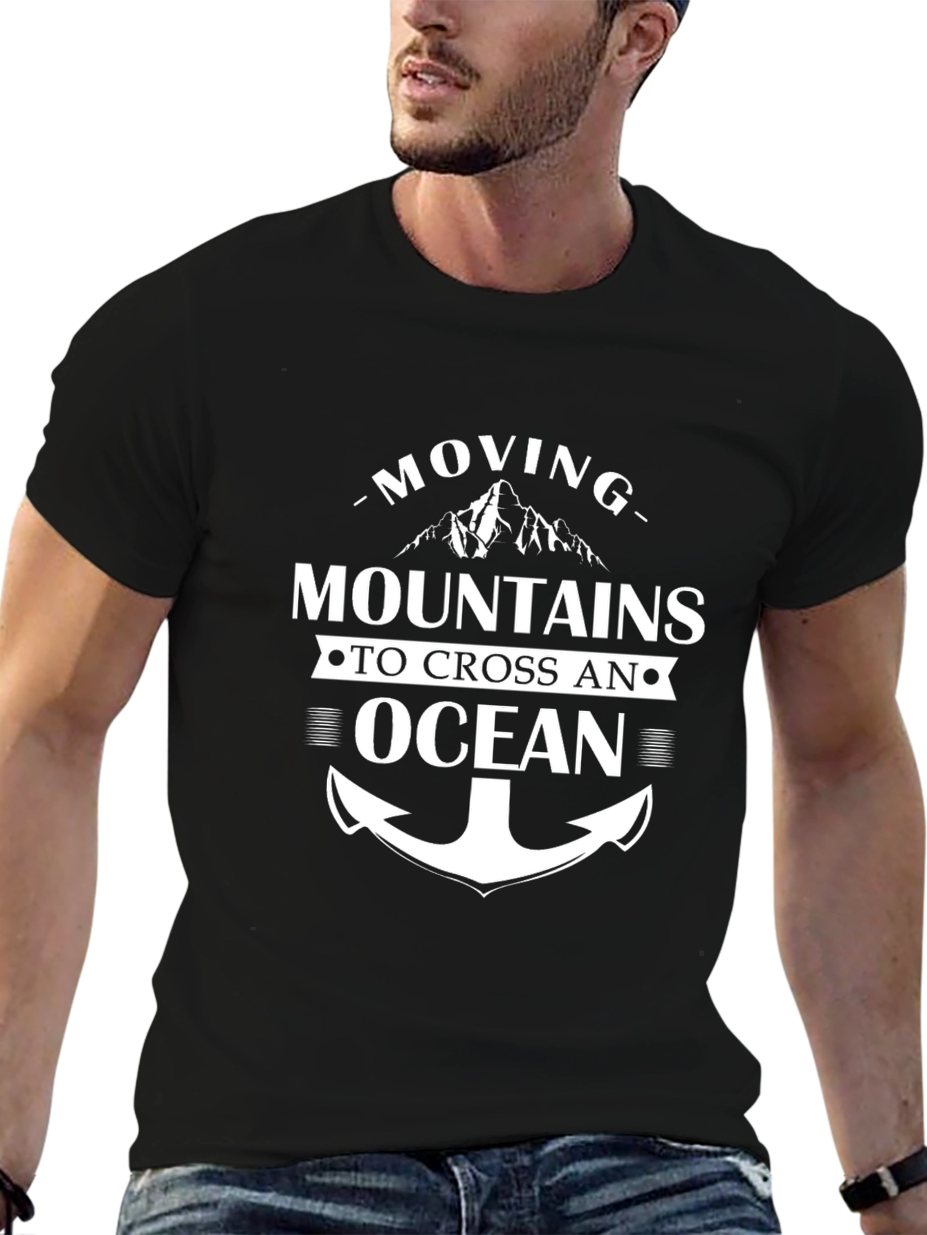 Moving Mountains Anchor T-Shirt - Black