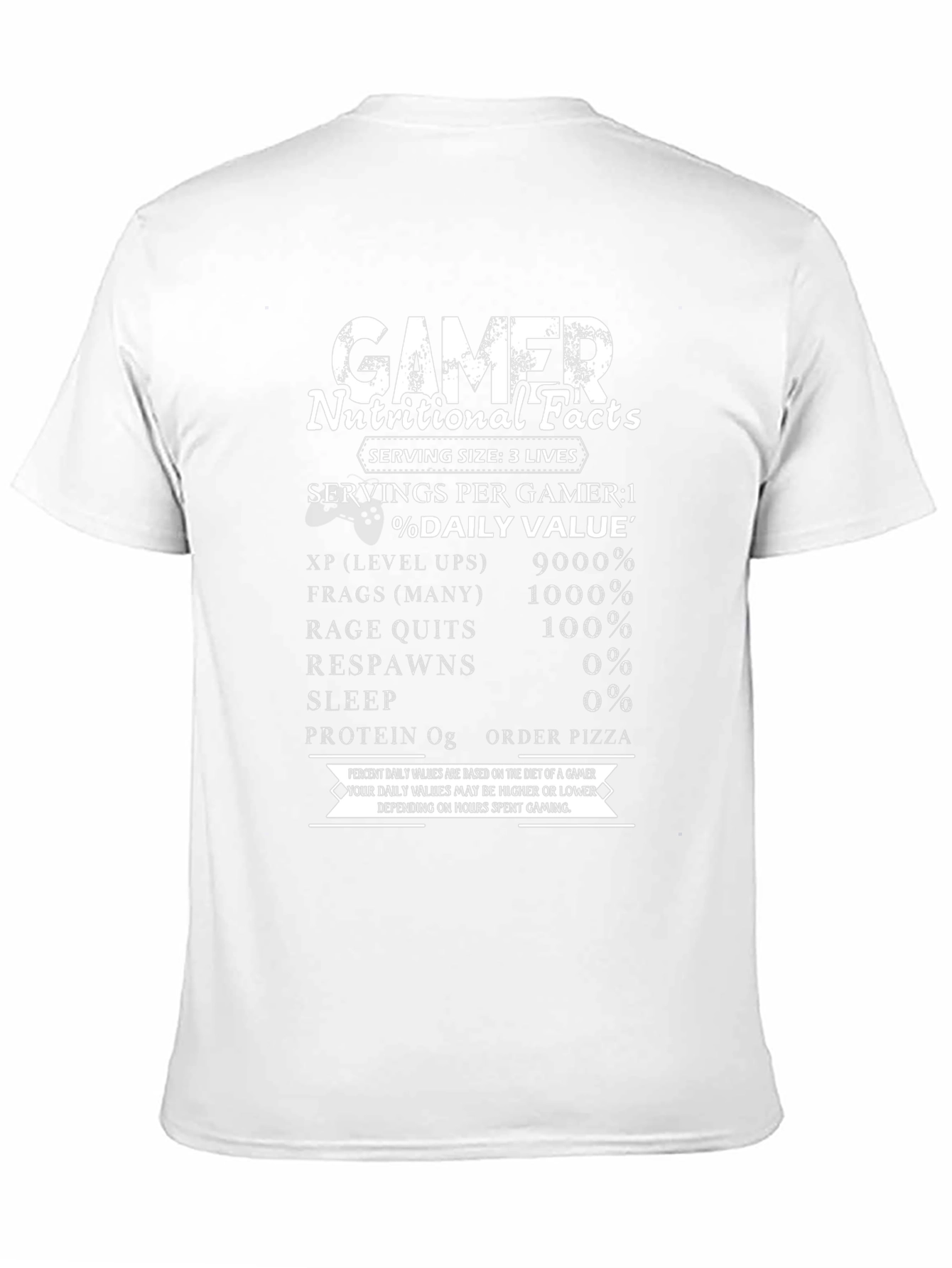 Gamer Nutritional Facts Novelty T-Shirt