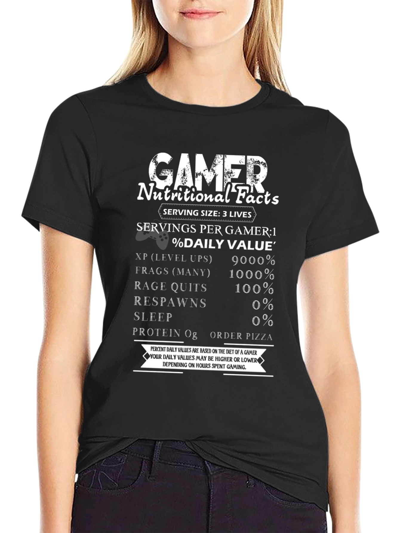 Gamer Nutritional Facts Novelty T-Shirt