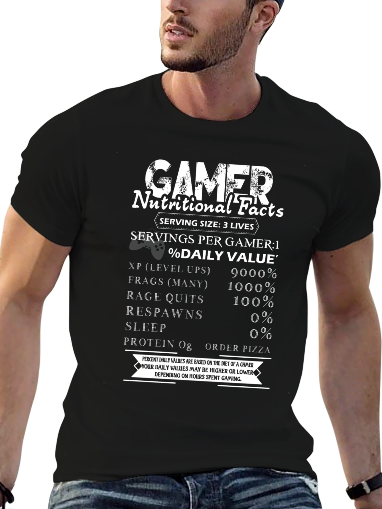 Gamer Nutritional Facts Novelty T-Shirt