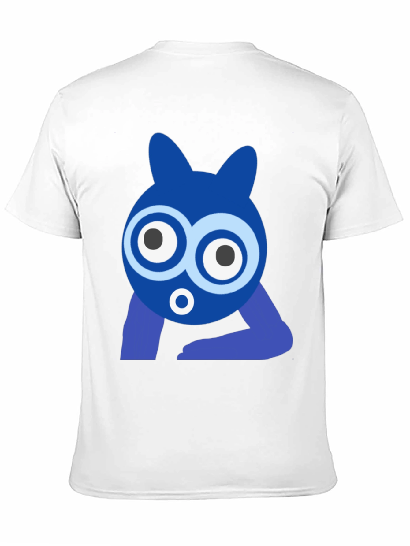 Funky Blue Cartoon Character Graphic T-Shirt