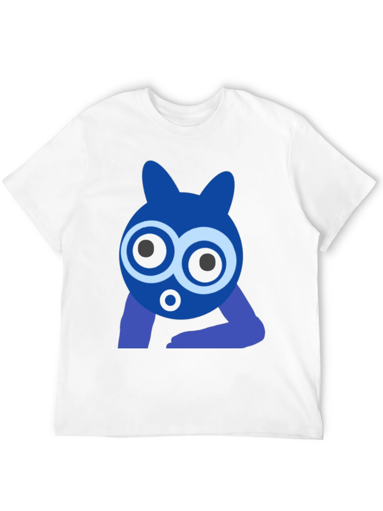 Funky Blue Cartoon Character Graphic T-Shirt