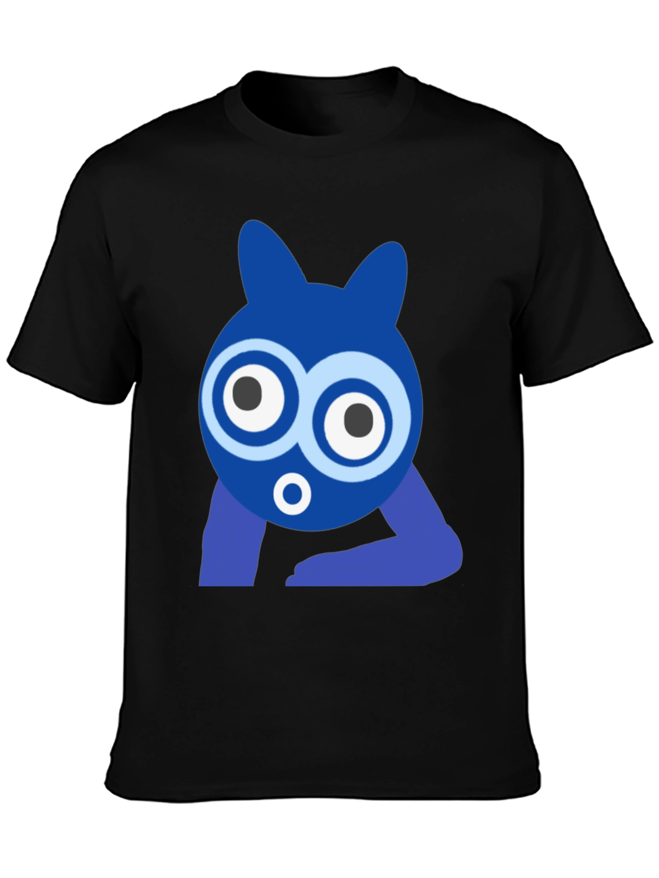 Funky Blue Cartoon Character Graphic T-Shirt