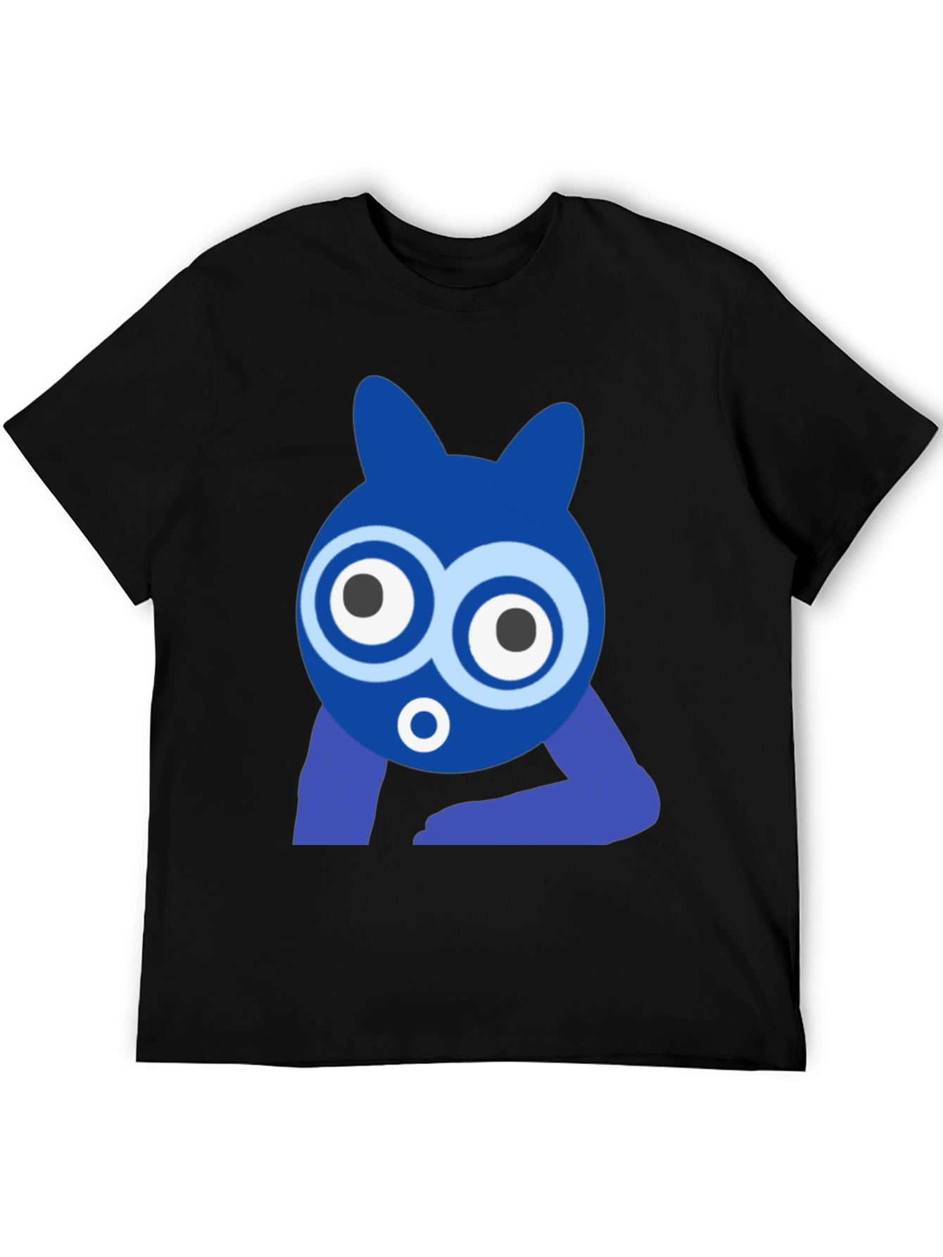 Funky Blue Cartoon Character Graphic T-Shirt