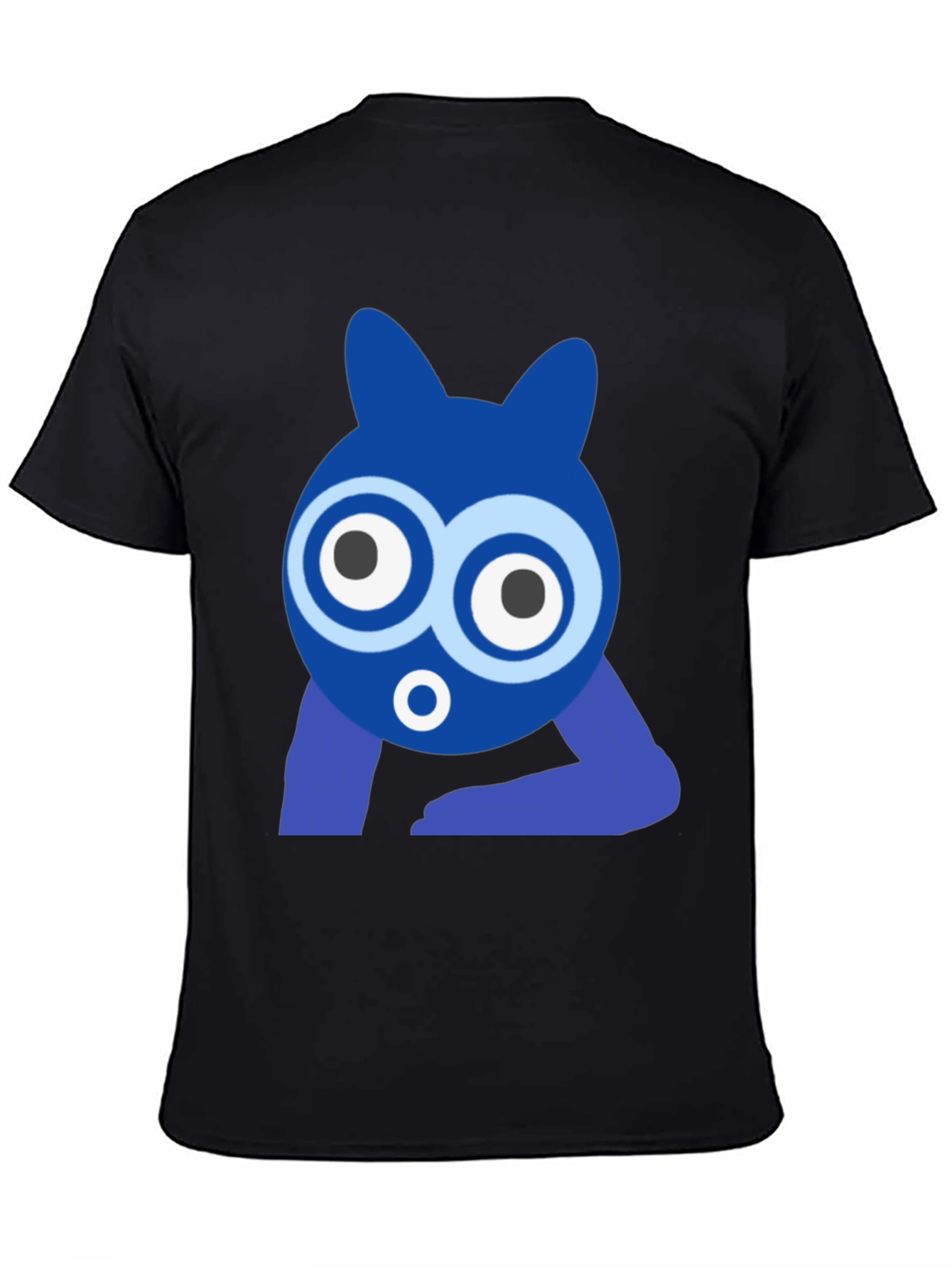 Funky Blue Cartoon Character Graphic T-Shirt