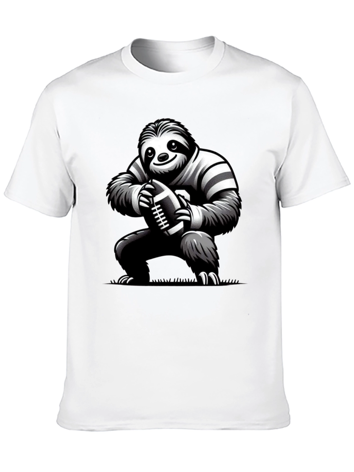 Sloth Football Player Black T-Shirt