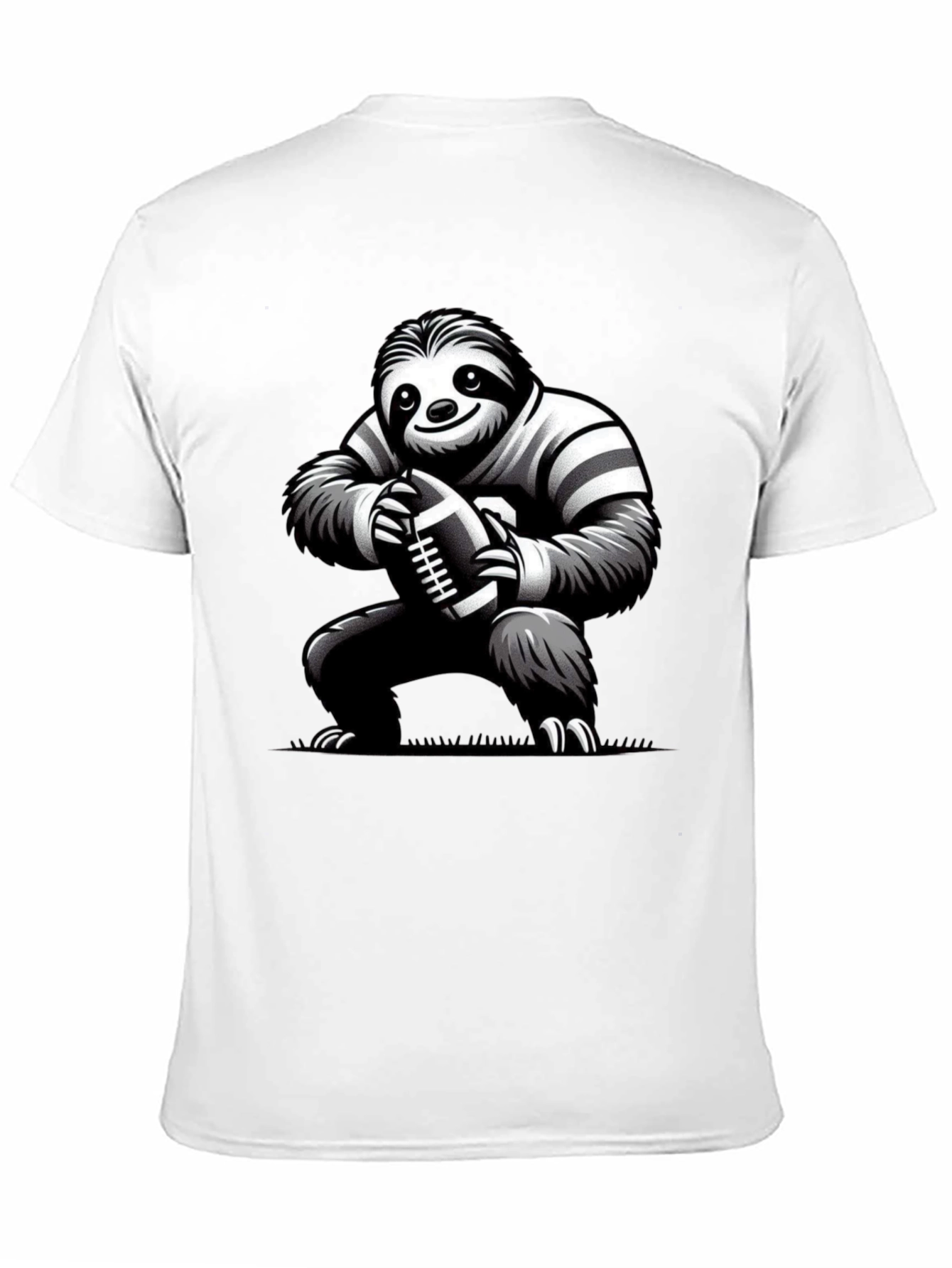 Sloth Football Player Black T-Shirt