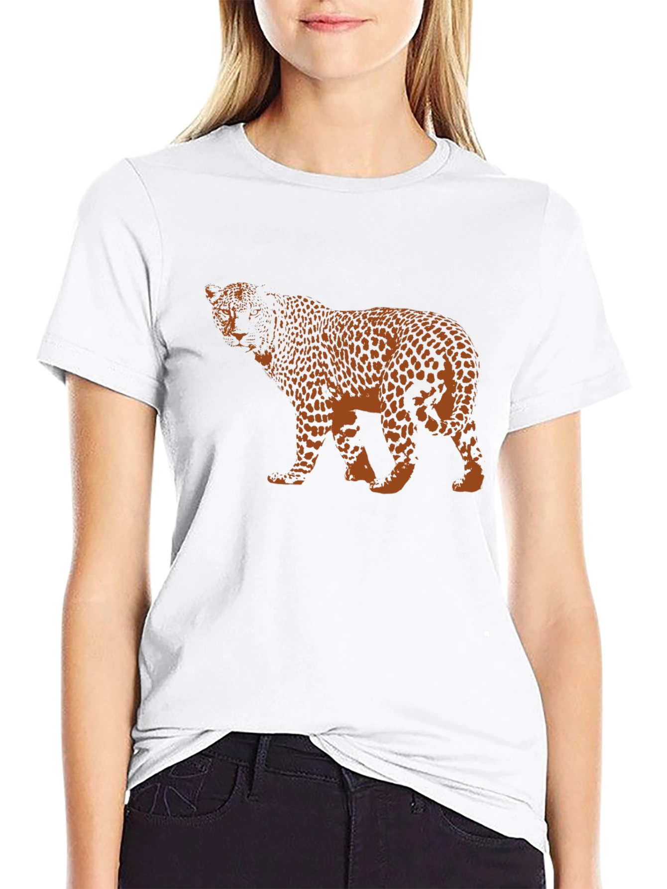 Leopard Print Black T-Shirt