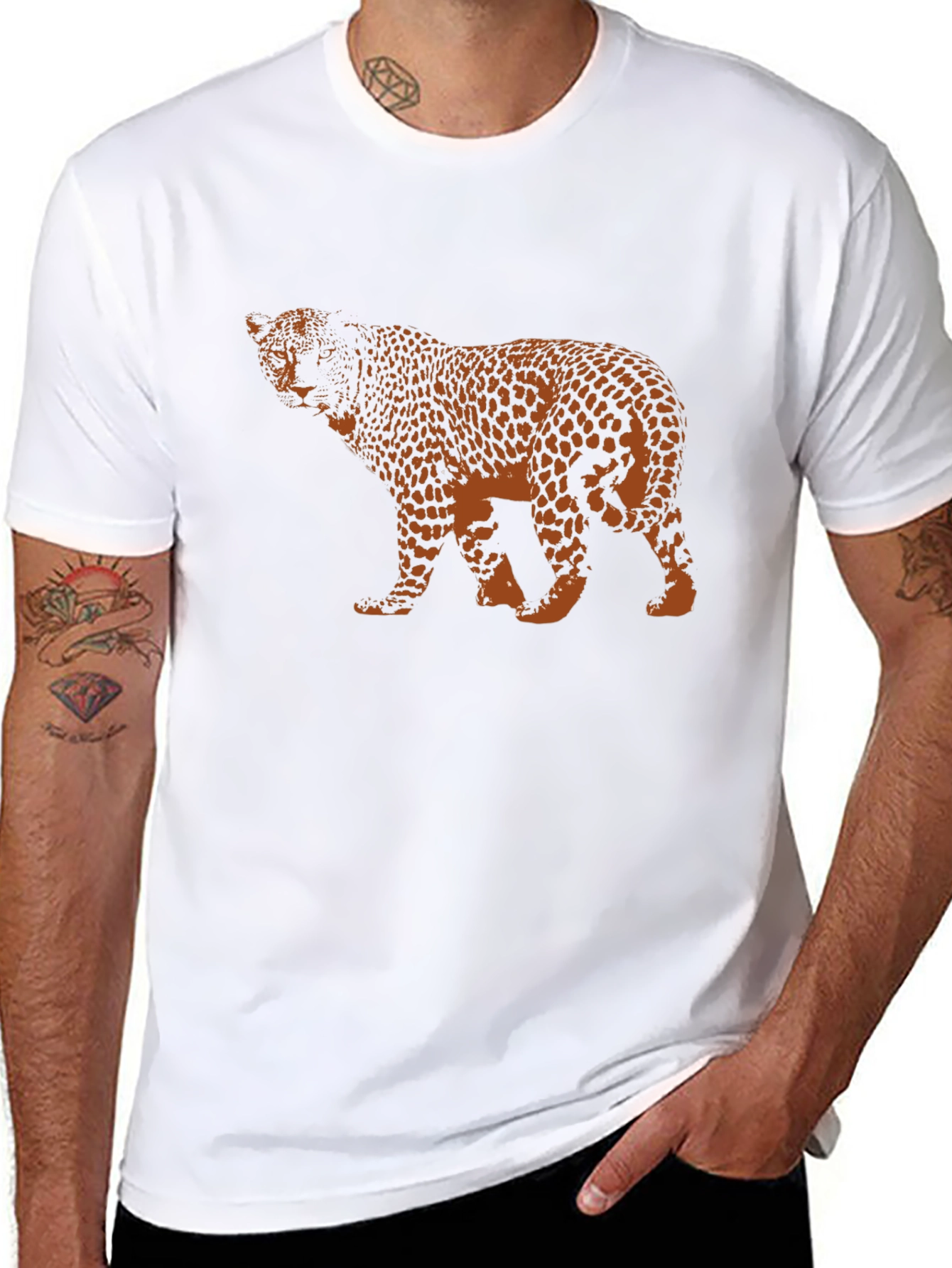 Leopard Print Black T-Shirt