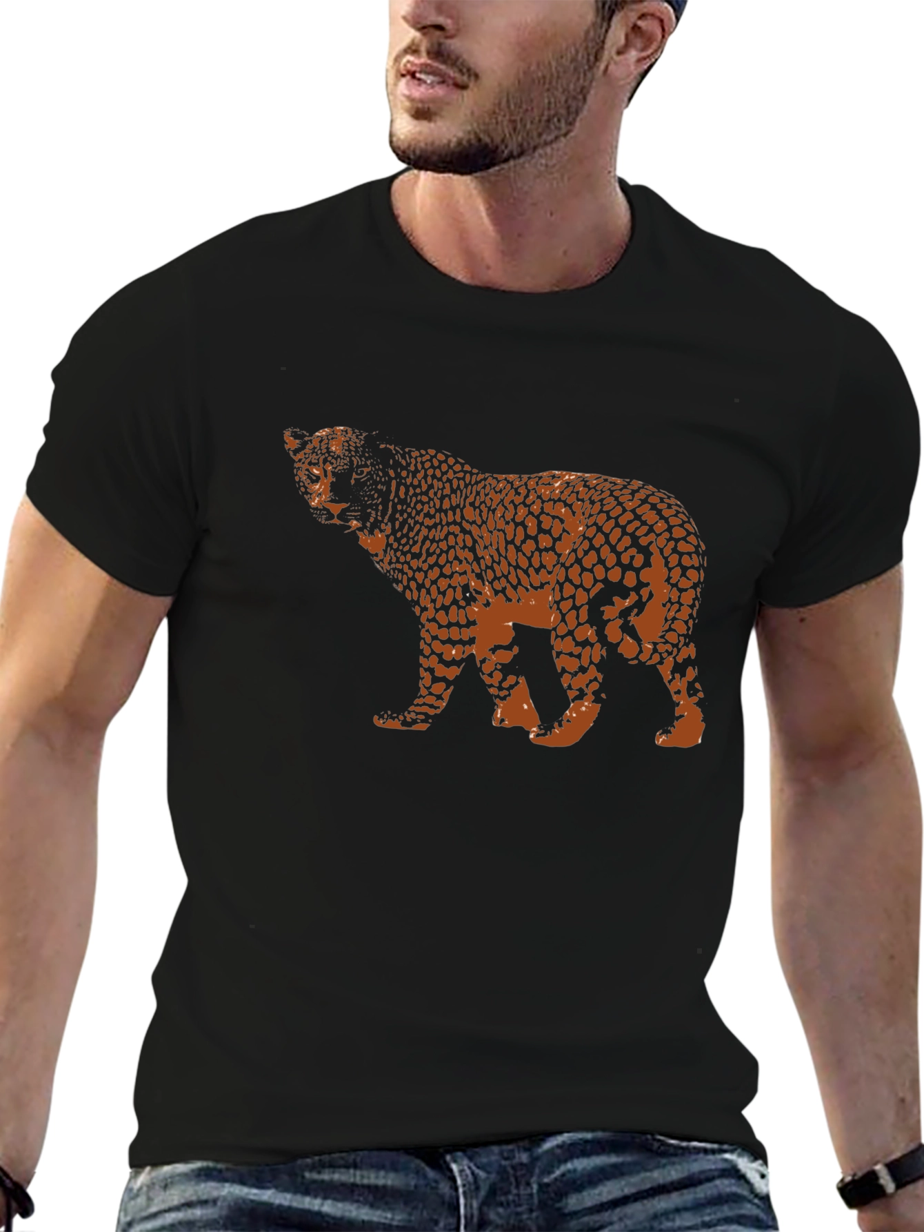 Leopard Print Black T-Shirt
