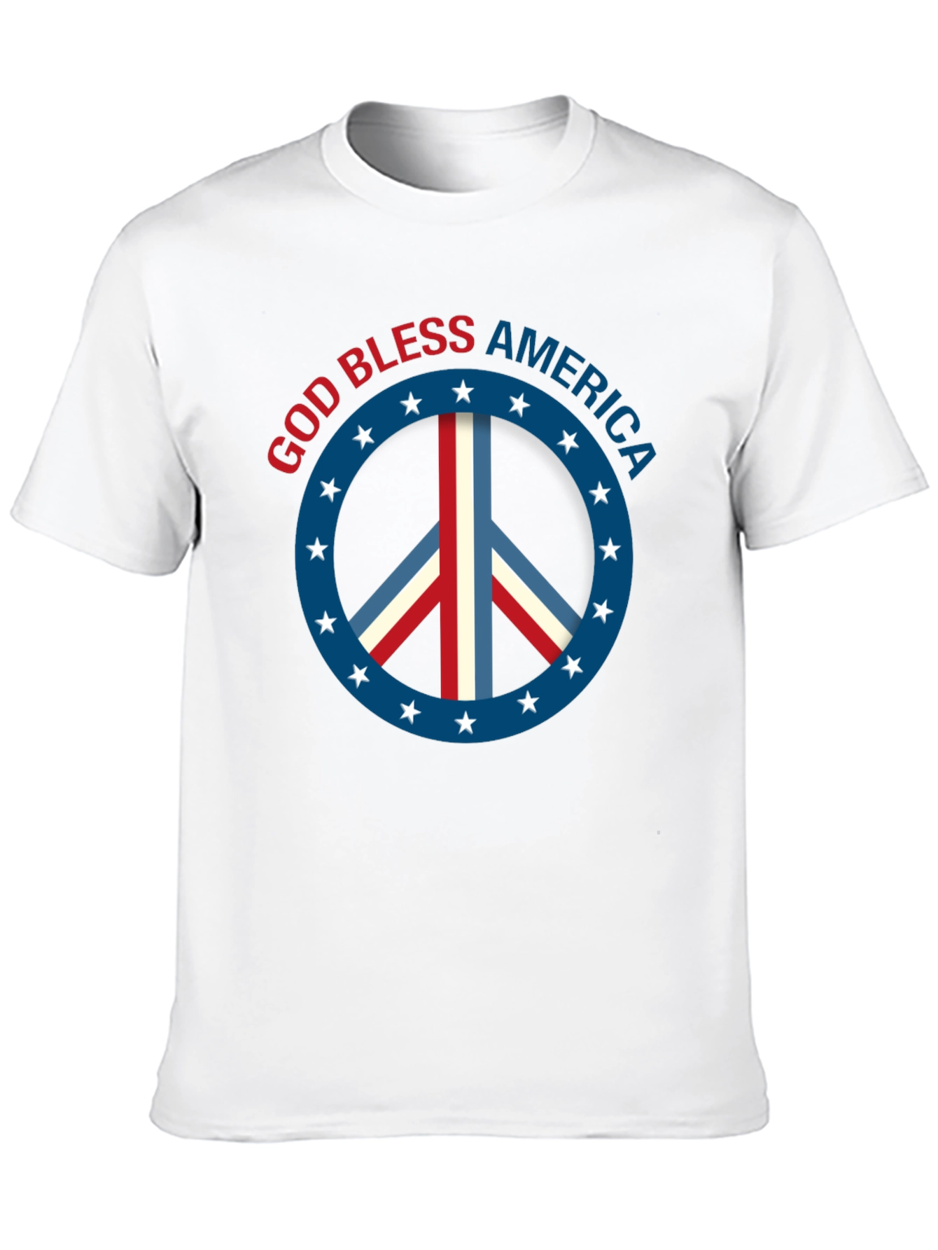 God Bless America Patriotic Peace Sign T-Shirt