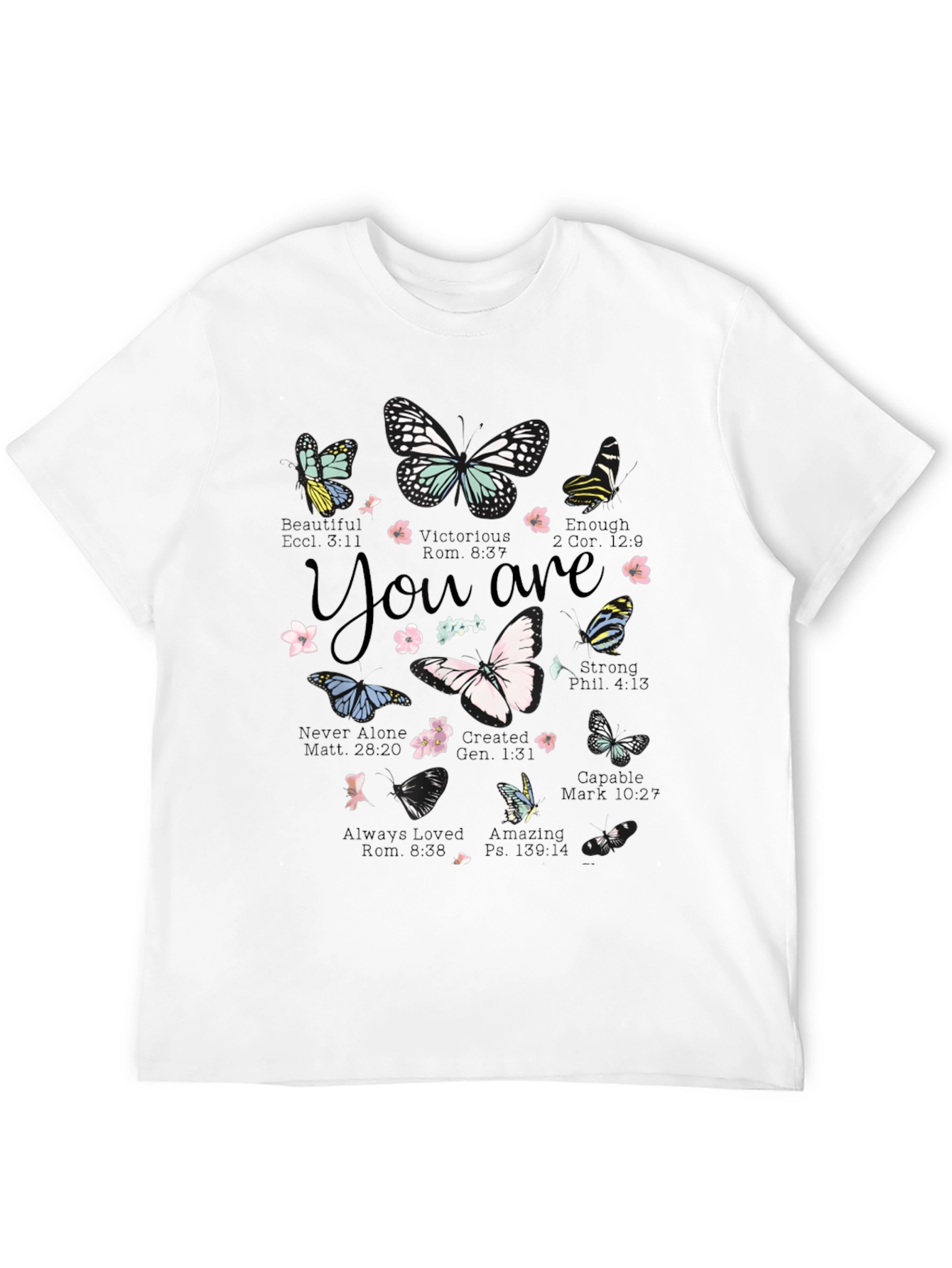 Butterfly Scripture Verse T-Shirt - Inspirational Design