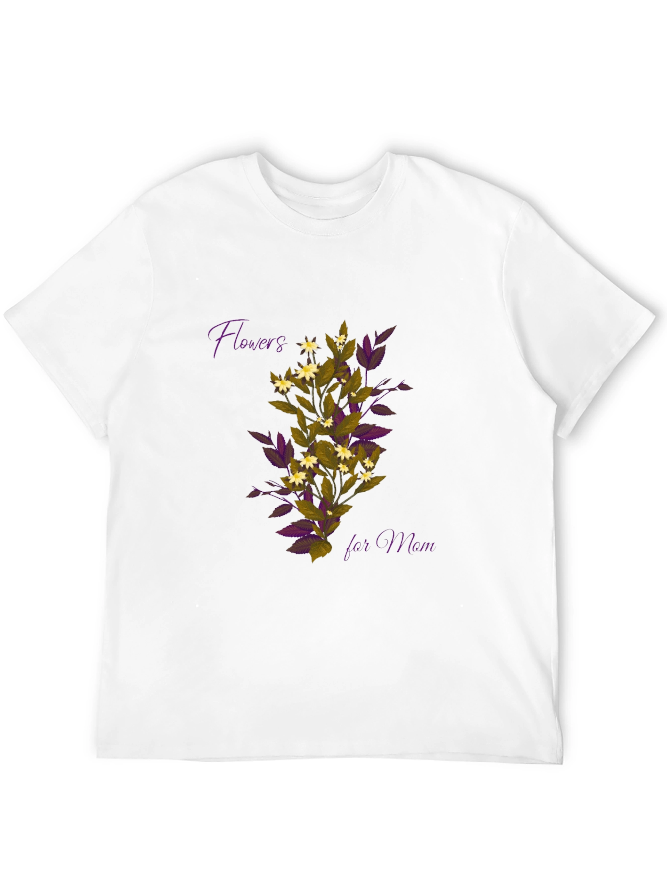 Floral Flowers for Mom Black T-Shirt