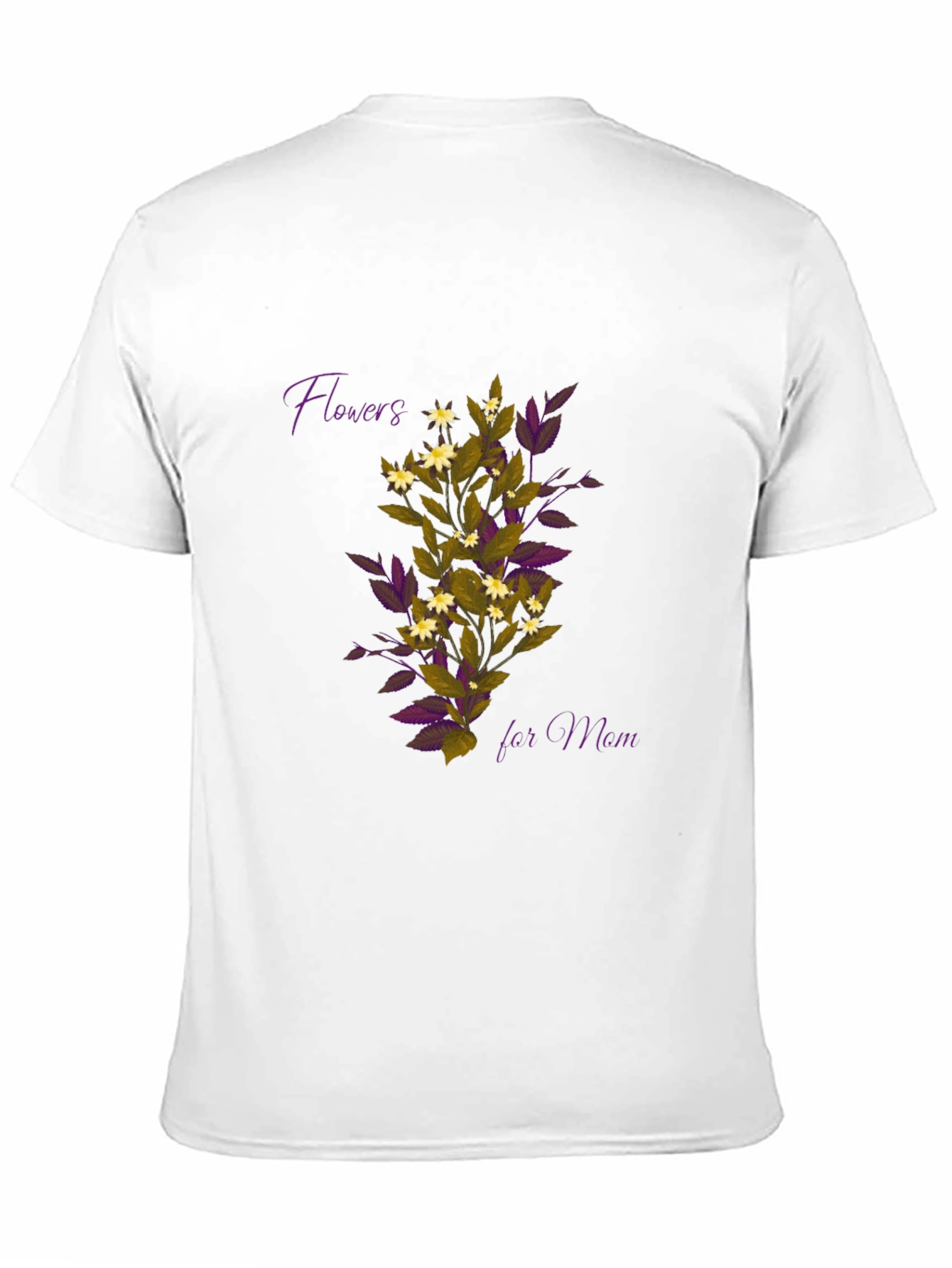Floral Flowers for Mom Black T-Shirt