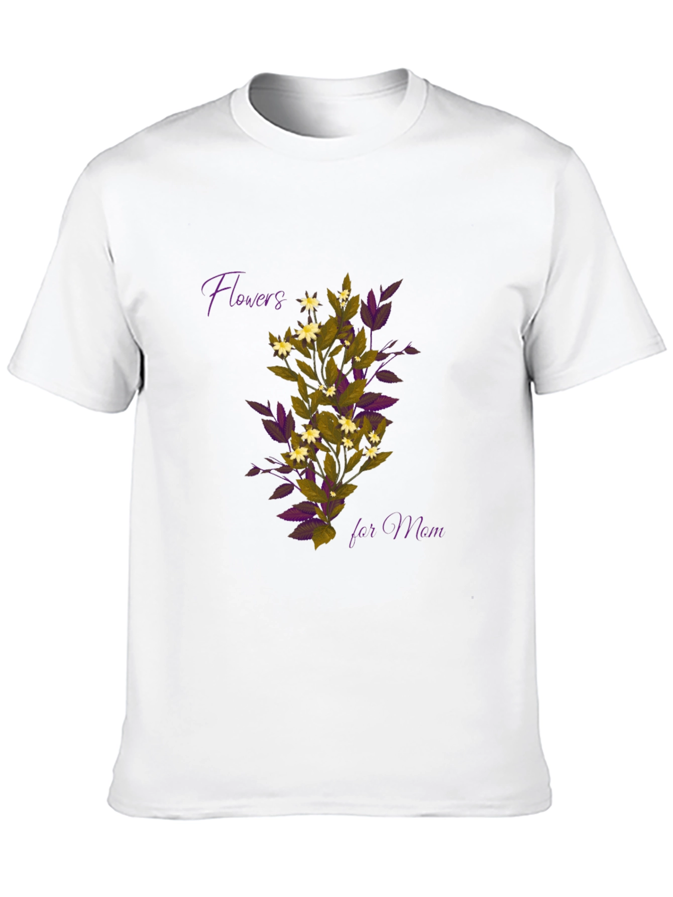 Floral Flowers for Mom Black T-Shirt