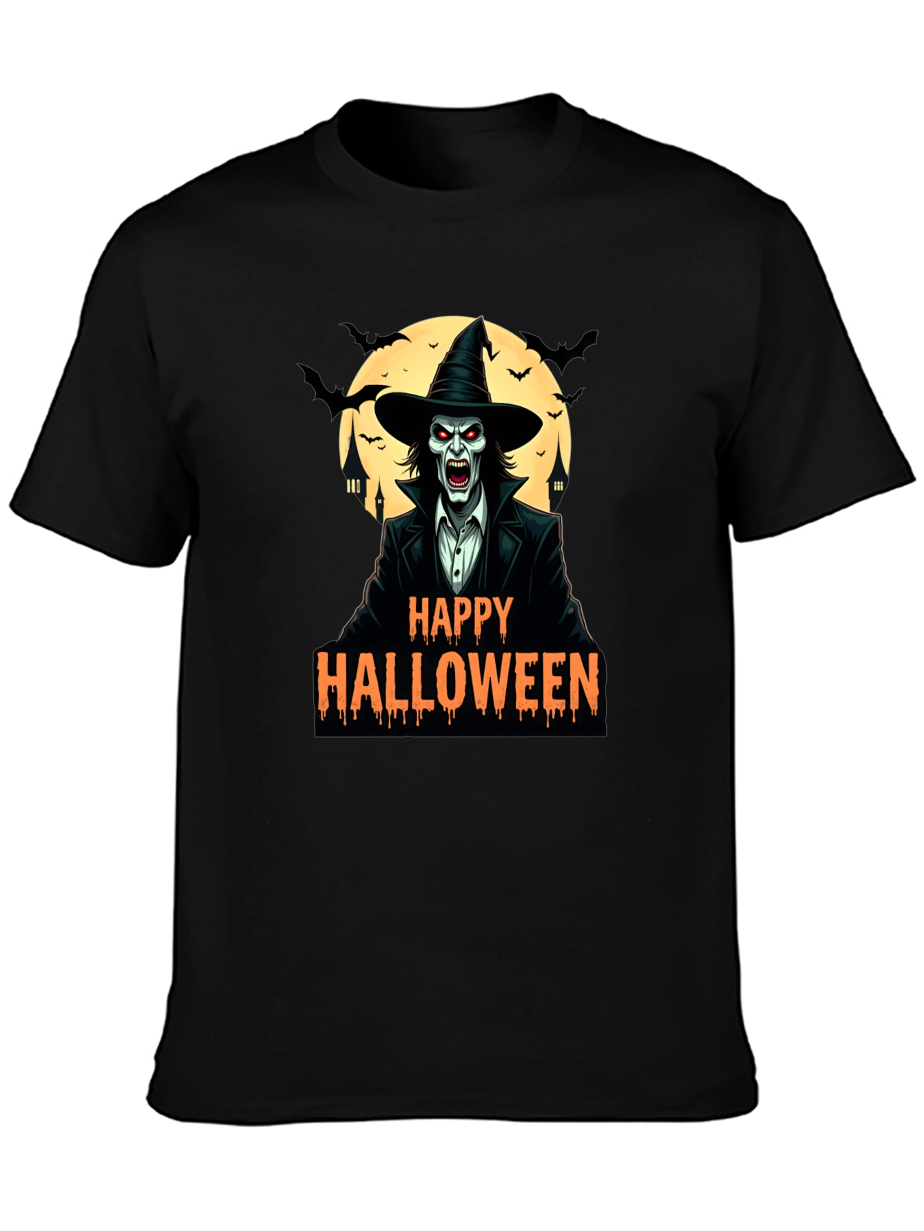 Happy Halloween T-Shirt - Spooky Witch Design