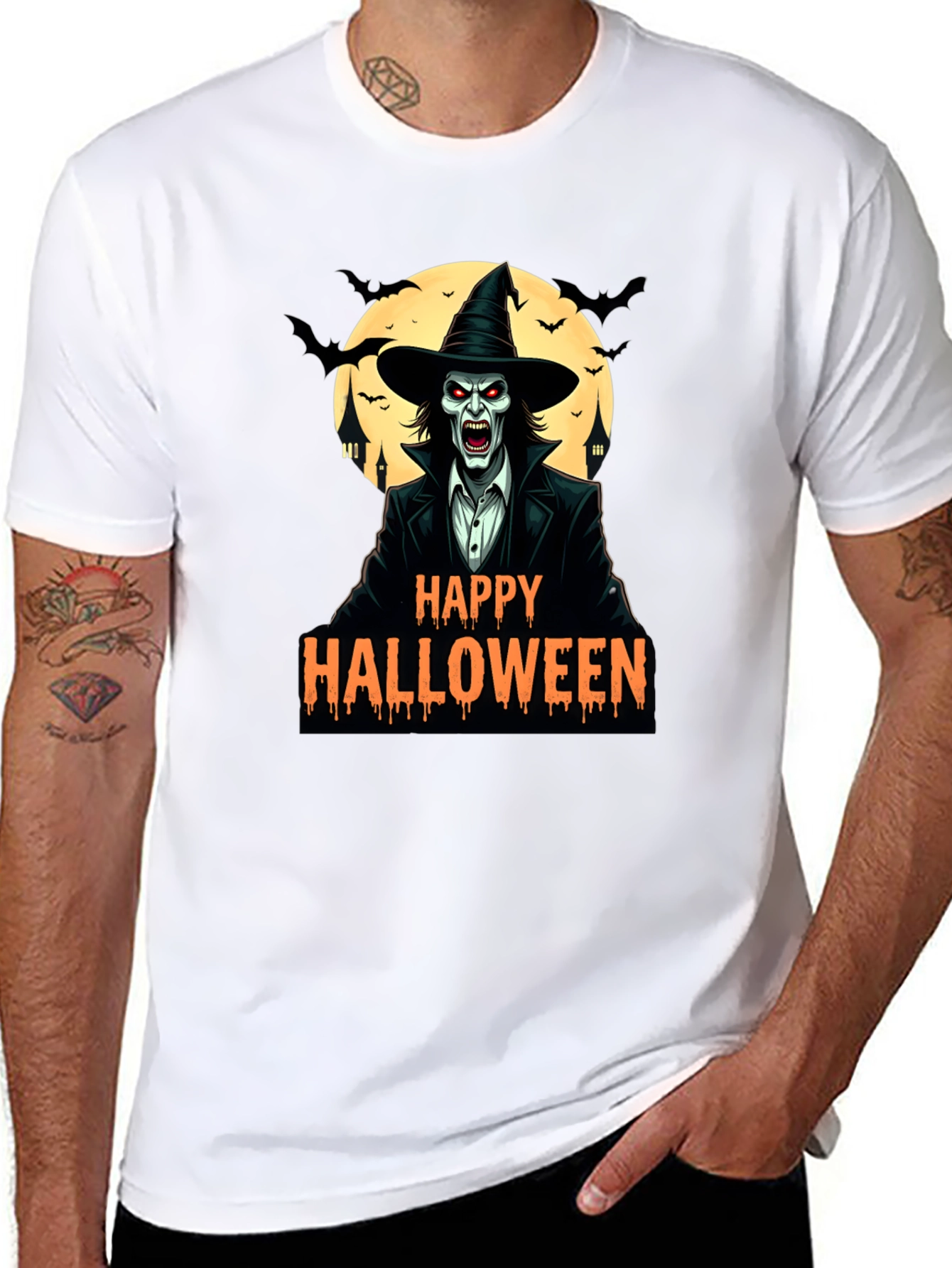 Happy Halloween T-Shirt - Spooky Witch Design