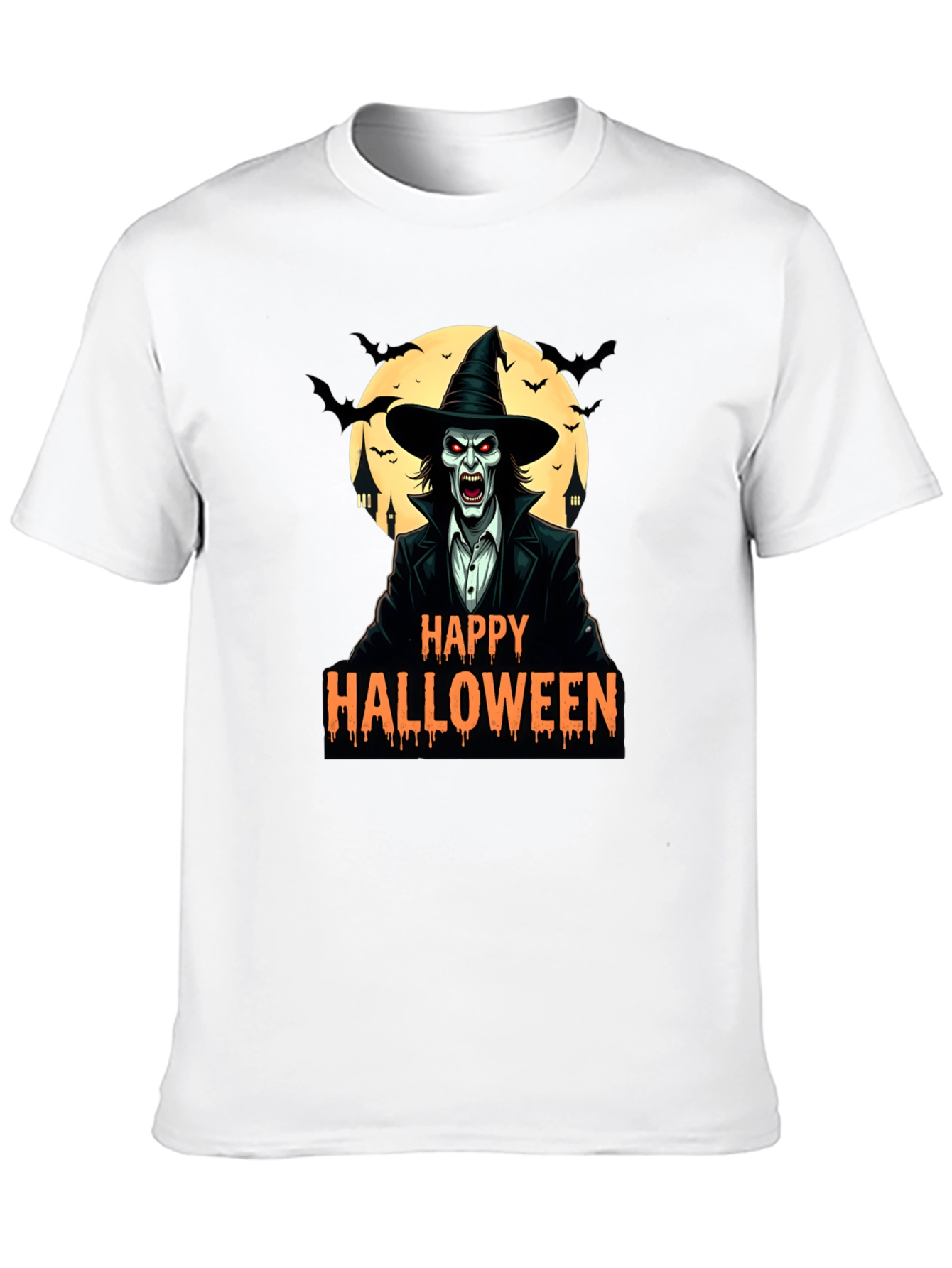 Happy Halloween T-Shirt - Spooky Witch Design