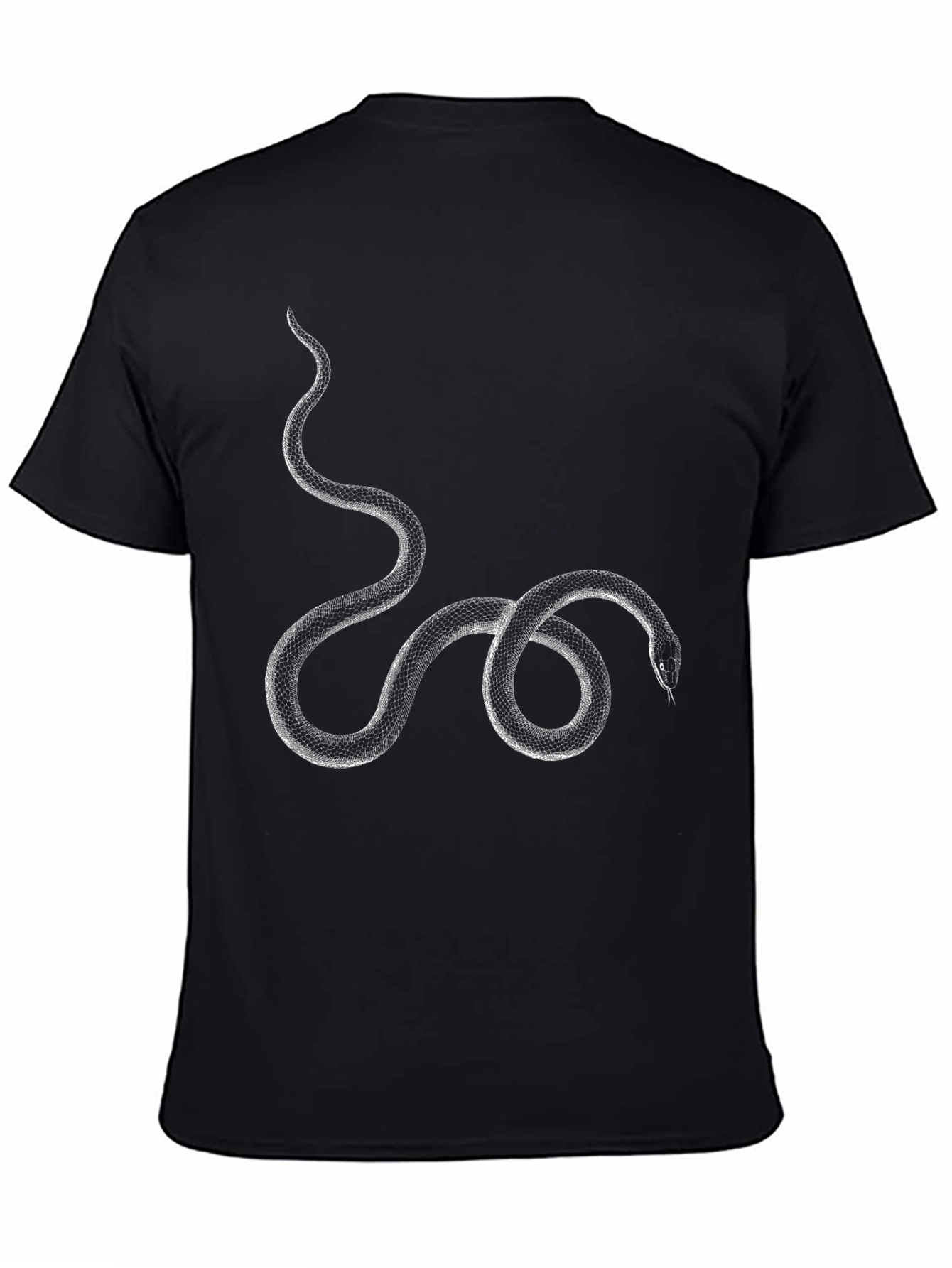 Black T-Shirt with Snake Graphic