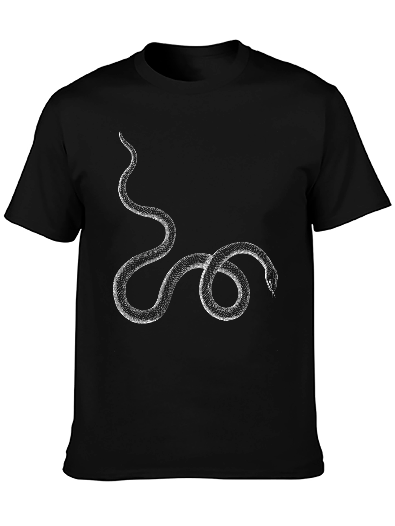 Black T-Shirt with Snake Graphic