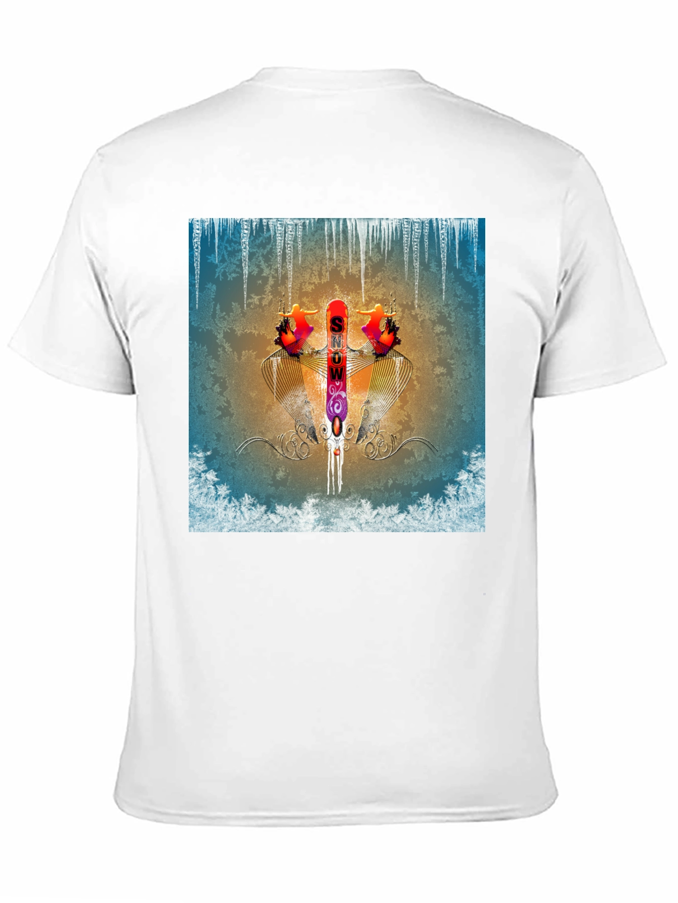 Abstract Graphic Print Tee - Winter Snow