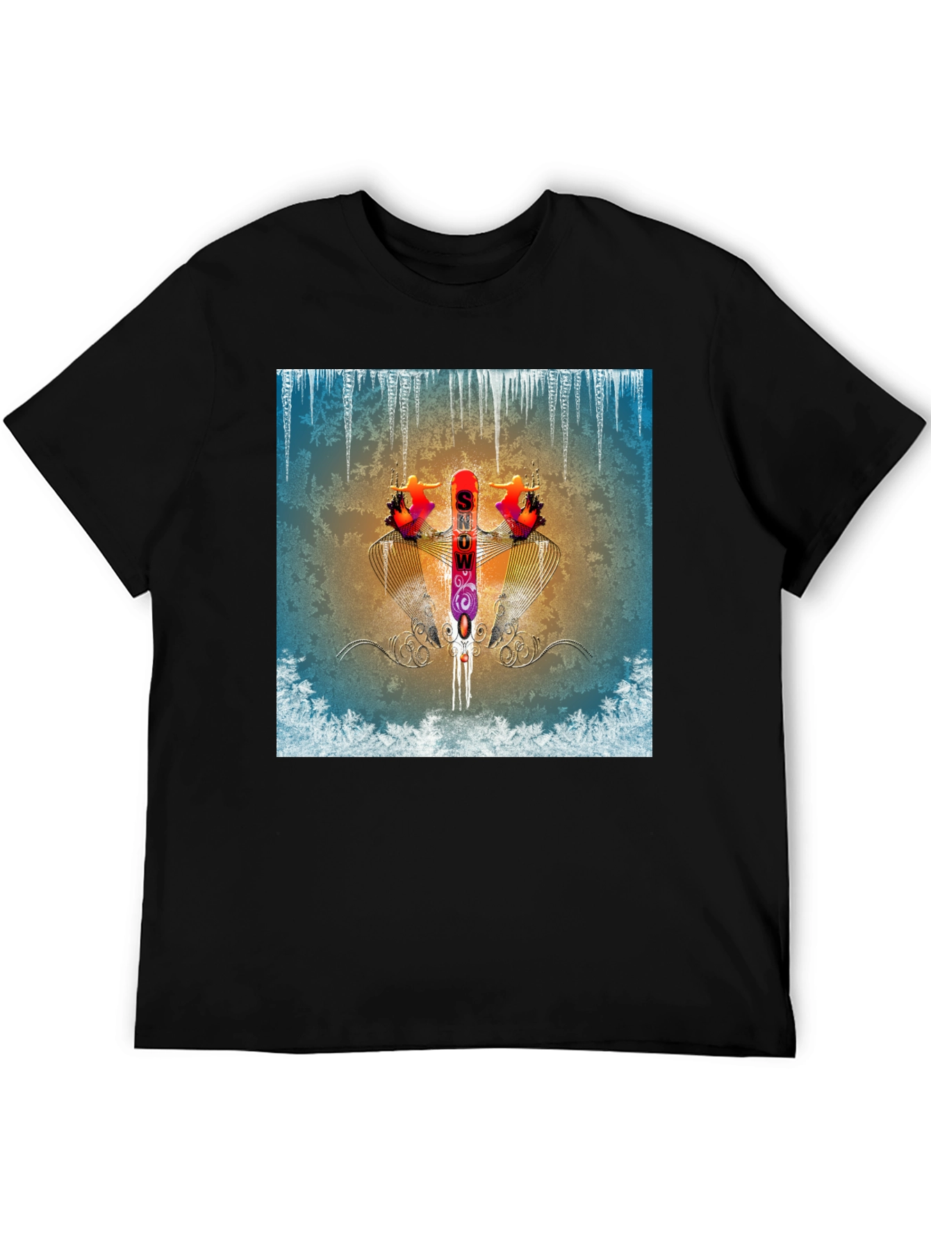Abstract Graphic Print Tee - Winter Snow